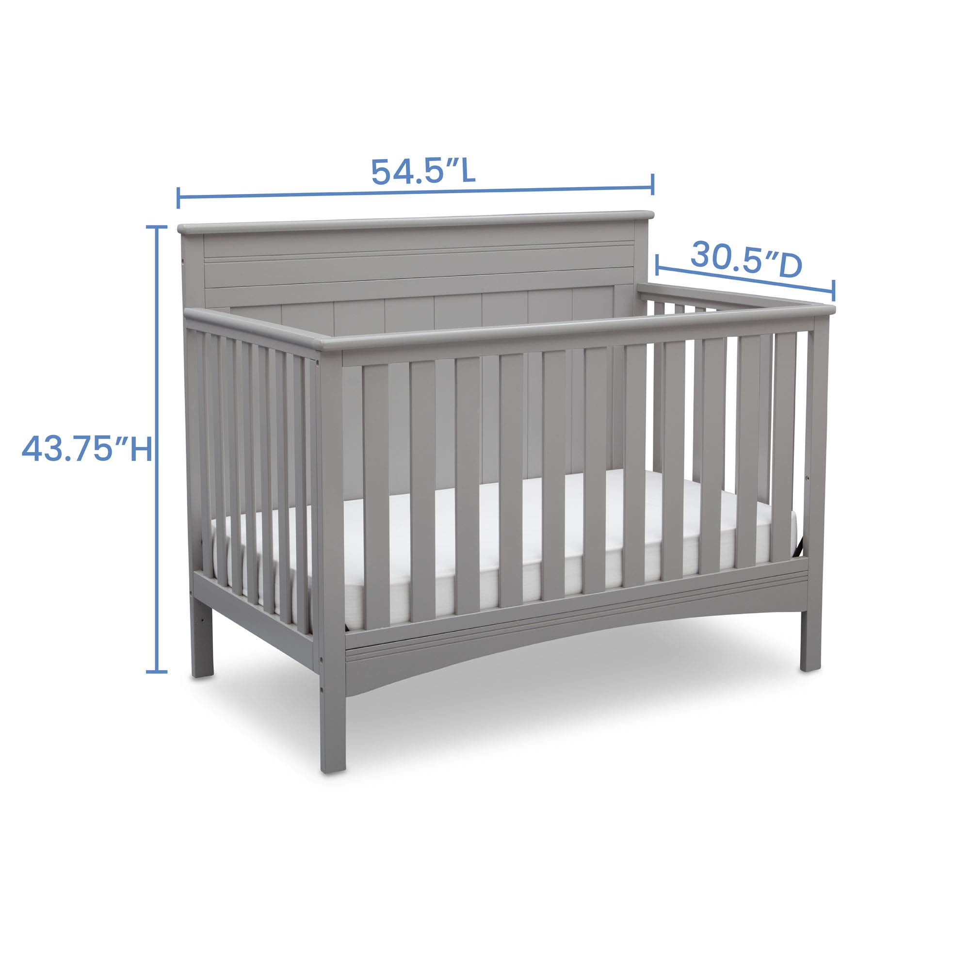 4-in-1 Convertible Baby Crib with Adjustable Mattress Heights