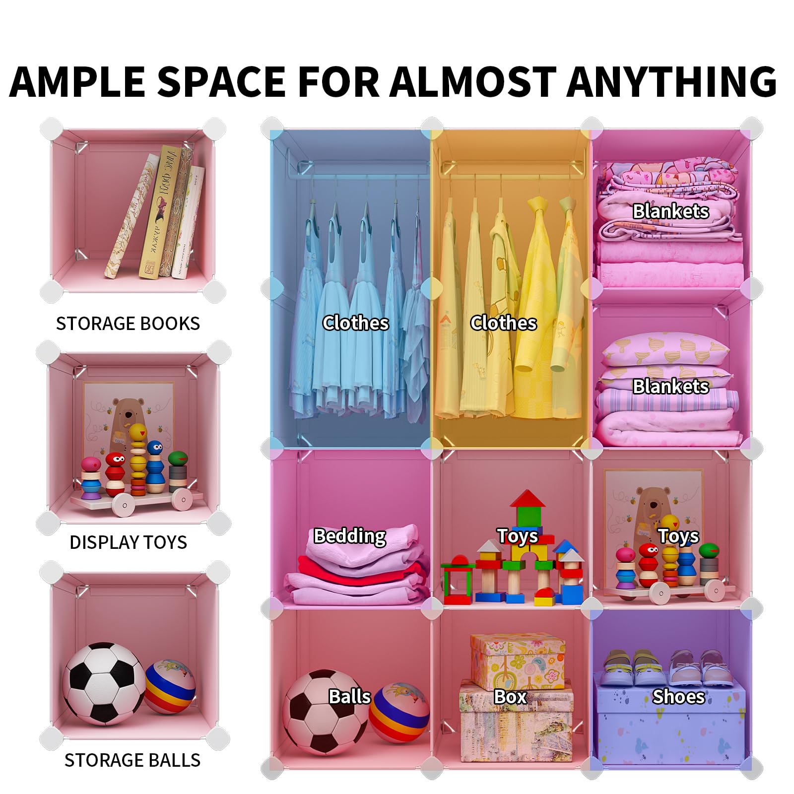 Baby Dresser Kids Closet Organizer Portable Wardrobe Storage Cabinet