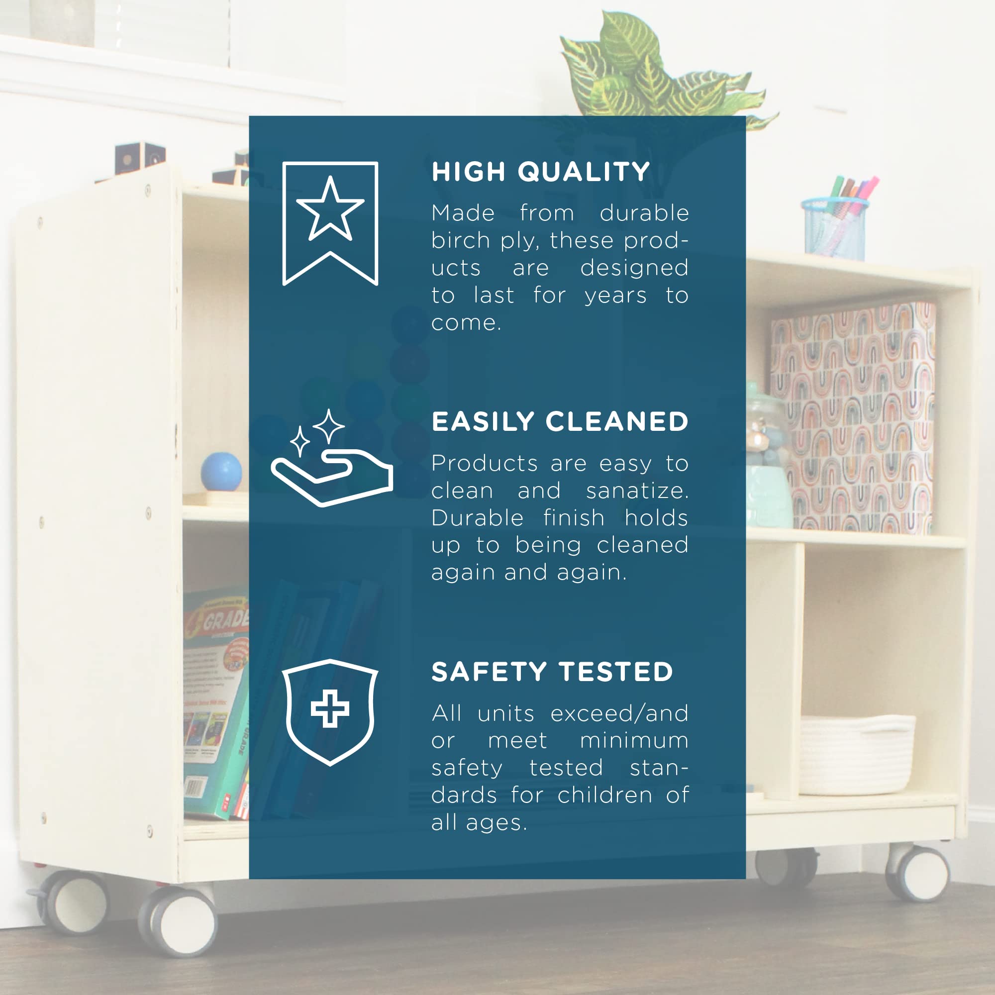Double-Sided Mobile Storage Unit for Kids