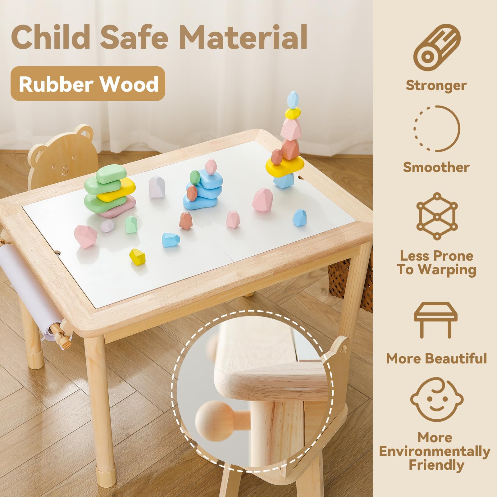 Montessori Sensory Table with Height Adjustment and Storage Bins