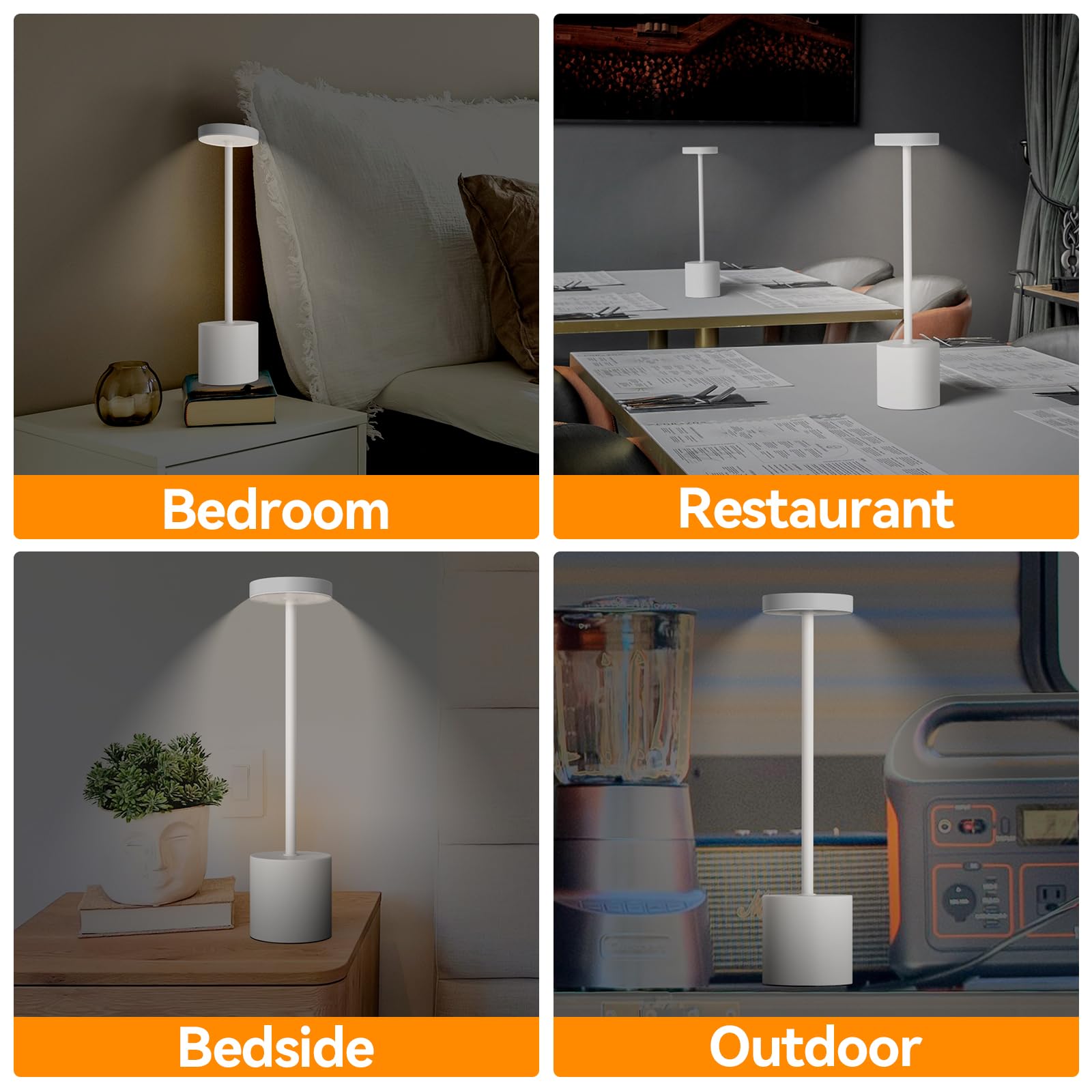 Rechargeable LED Cordless Table Lamp Set of 2