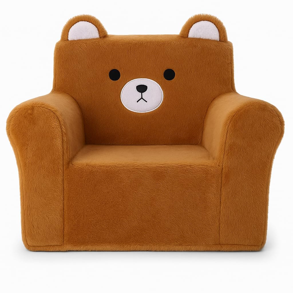 Cartoon Animal Toddler Foam Chair, Soft Faux Rabbit Fur