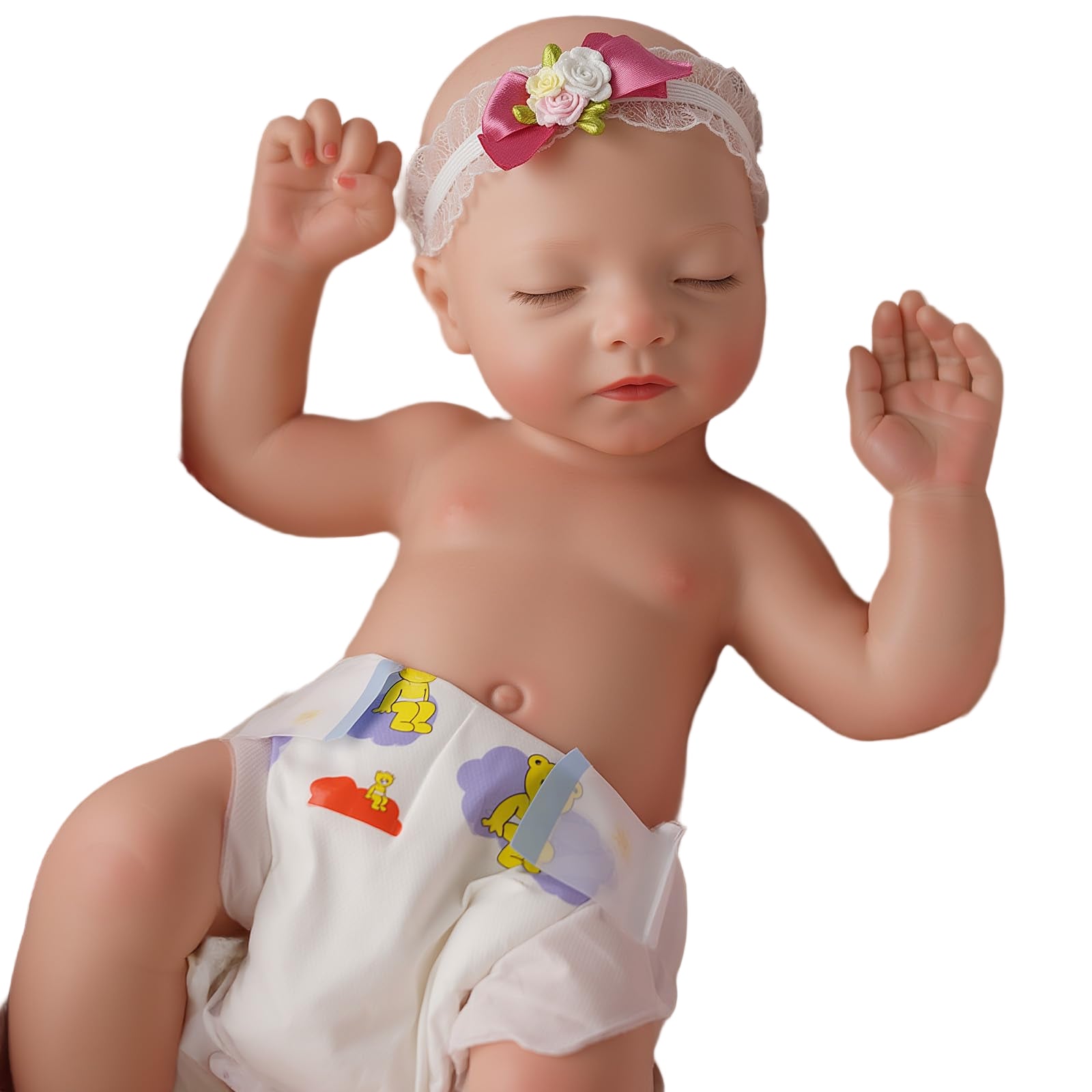 Lifelike Reborn Baby Dolls Aurora 16 Inch (Weight 4 lb) Full Platinum Silicone Reborn Baby