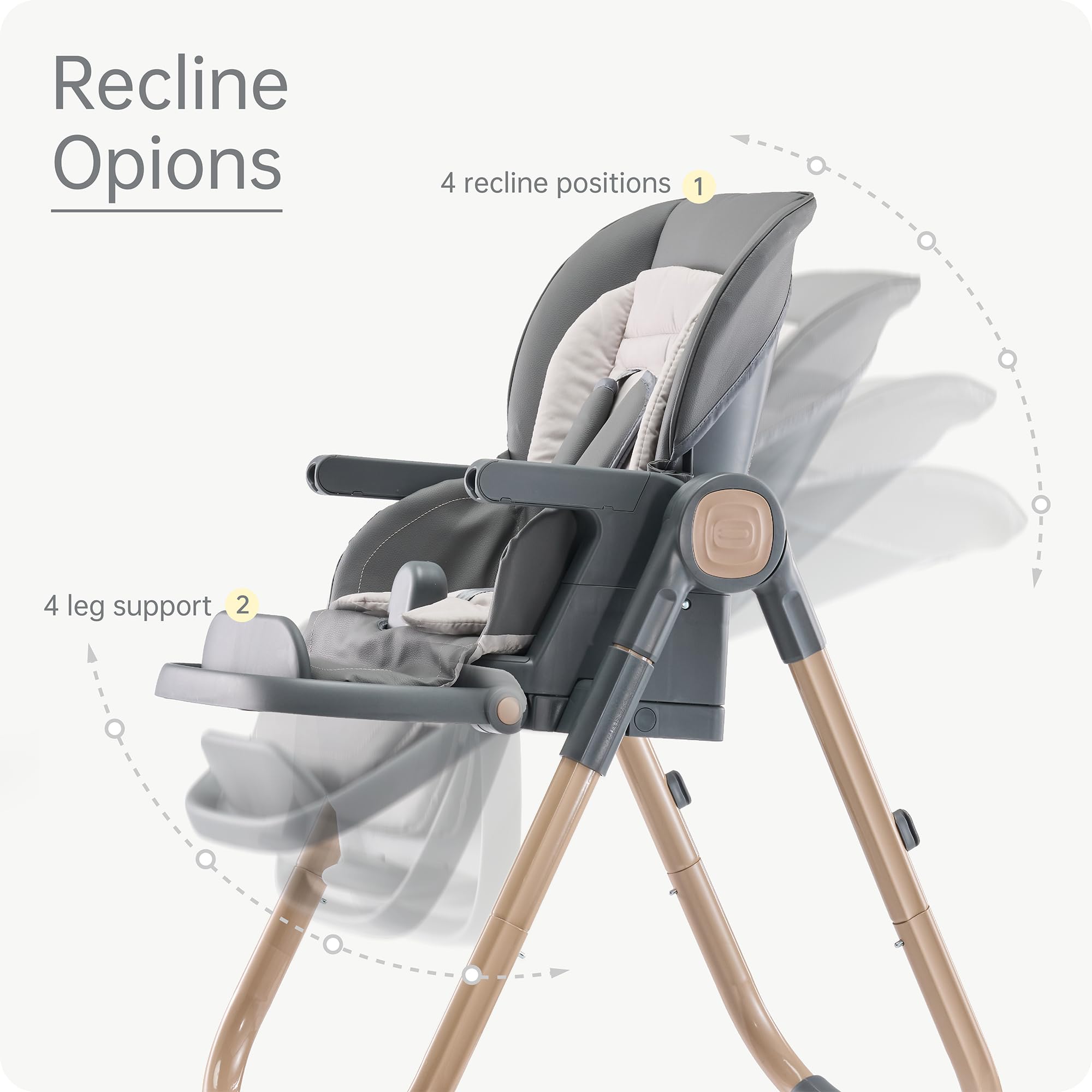 6-in-1 Convertible High Chair with Adjustable Height and Foldable Design