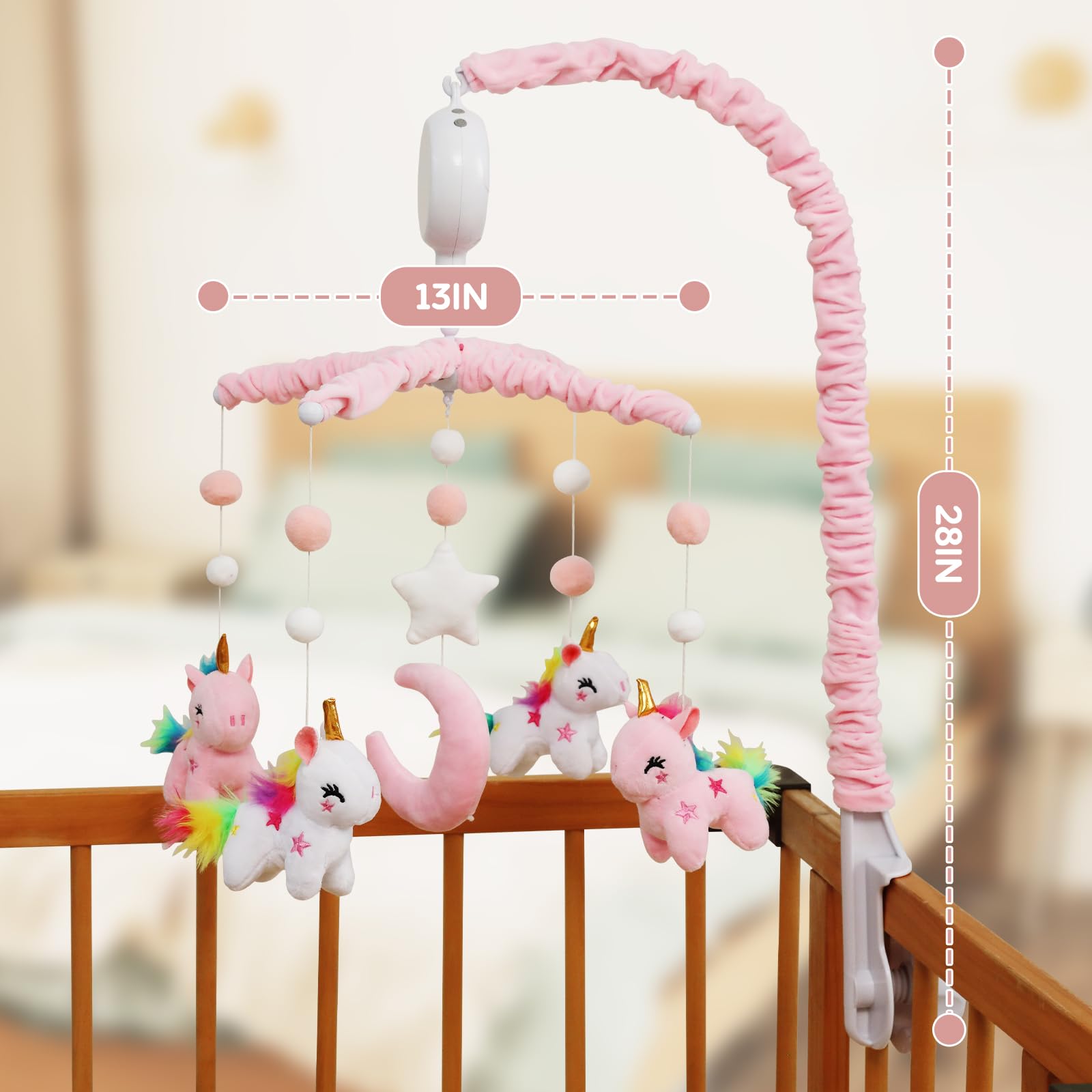 Baby Crib Mobile - Unicorn Crib Mobile for Girls