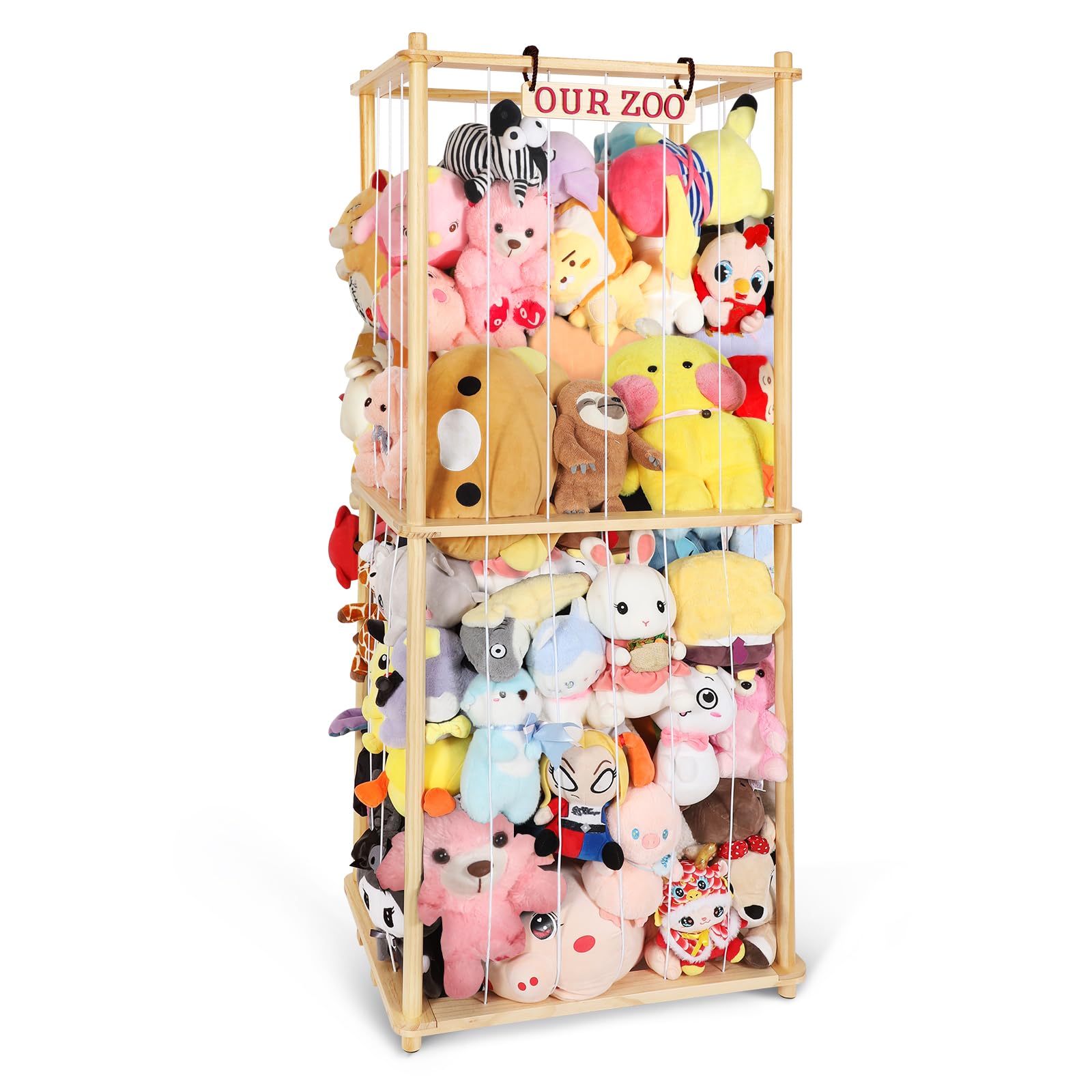 Extra Large Stuffed Animal Storage for Corner Organizer,Premium Wooden Material