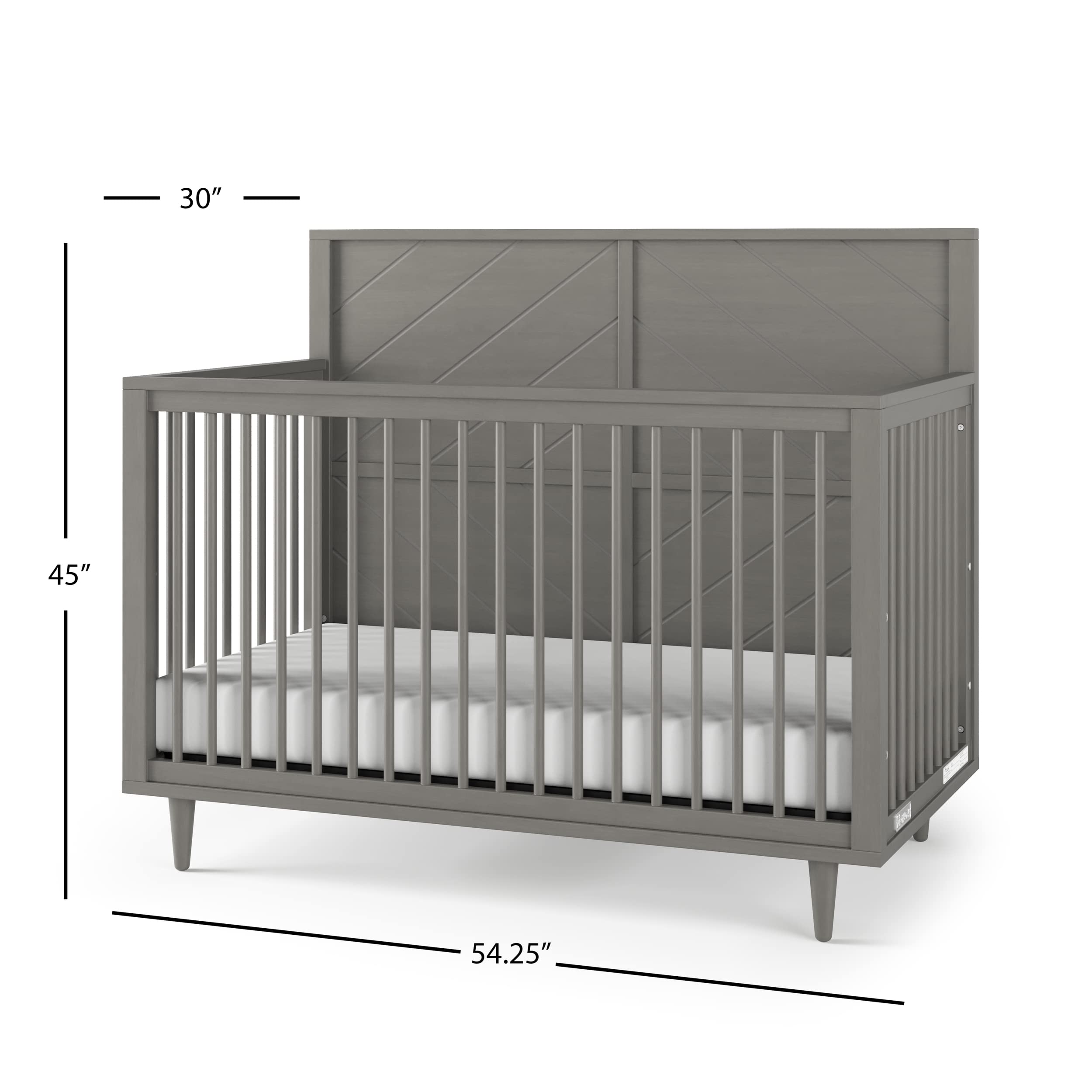 4-in-1 Convertible Crib with Adjustable Mattress Heights