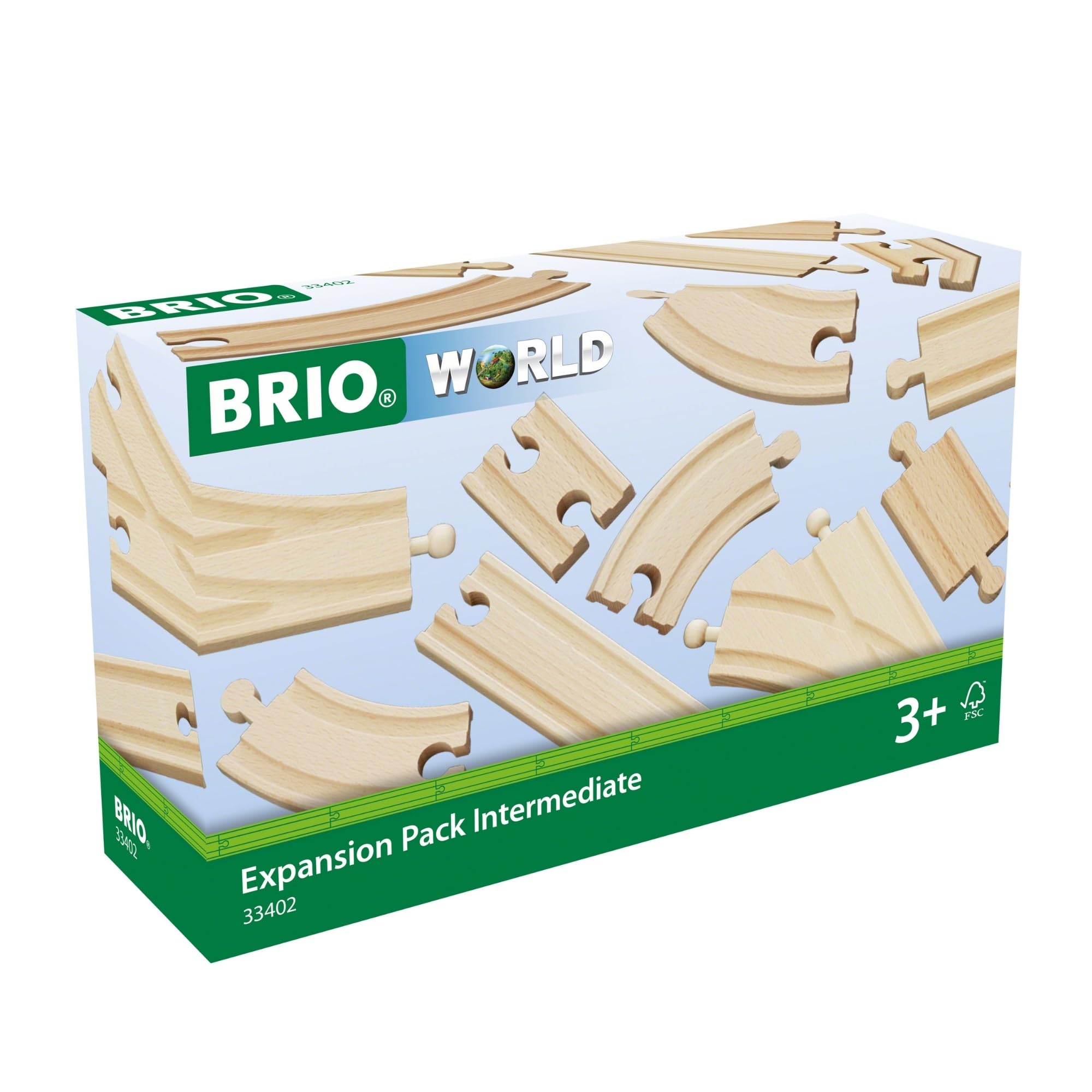 World Expansion Pack Intermediate - Works with All BRIO Train Sets - FSC-certified 16-Piece