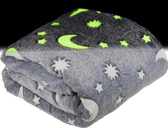 Glow in The Dark Throw Blanket Gift for Girls and Kids Ages 4-14 and for Grandkids
