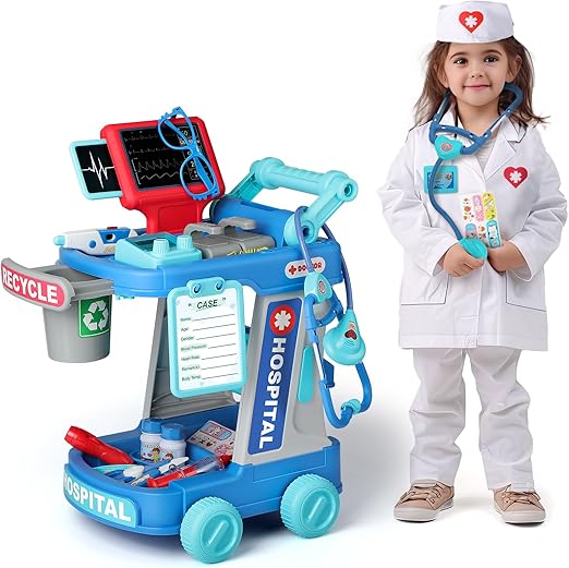 Doctor Kit for Toddlers Aged 2 3 4 5, Pretend Doctor Playset