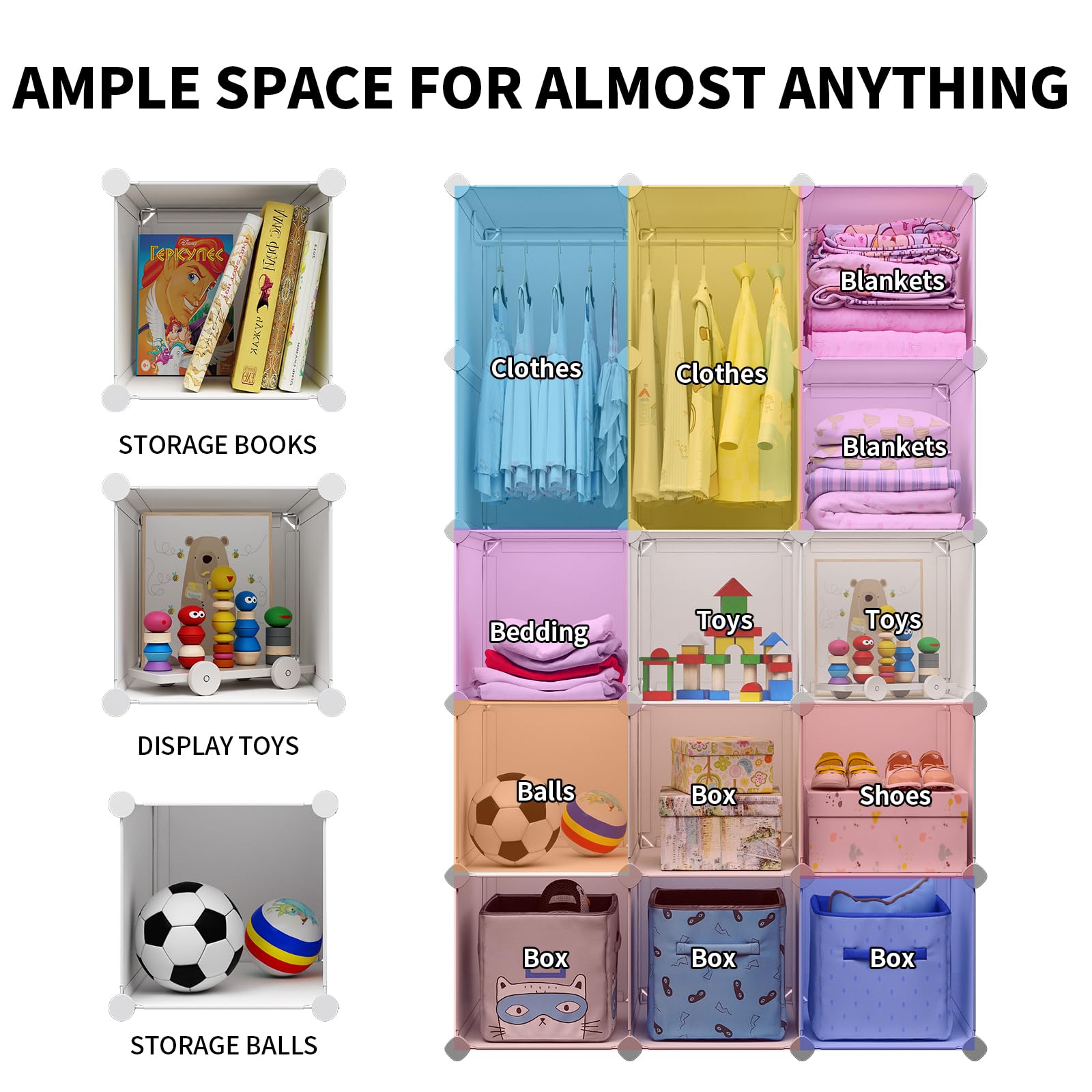 Modular Baby Wardrobe with Hanging Rods