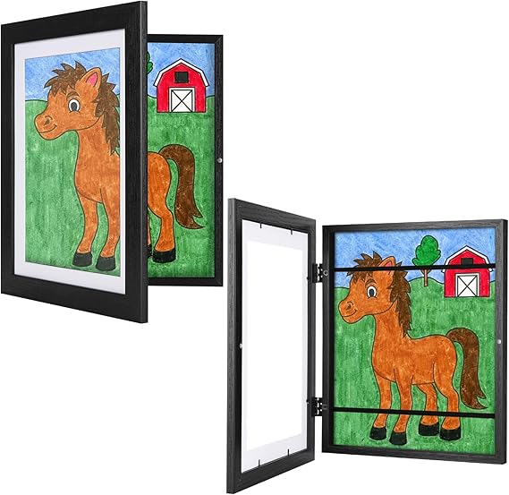 3Pack Kids Art Frames Natural Woodgrain, 10x12.5 Child