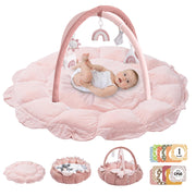 5-in-1 Convertible Baby Play Gym with 6 Toys, Tummy Time Mat for Sensory Development