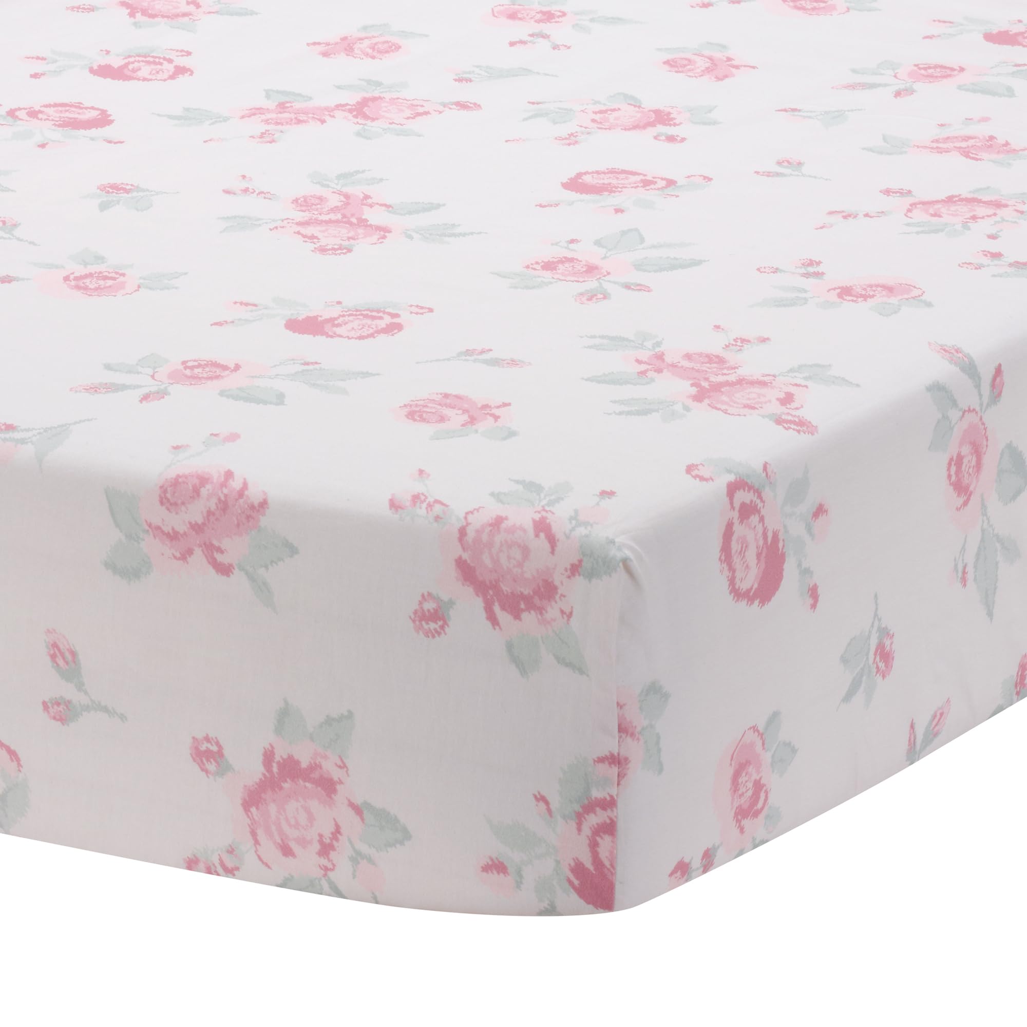 Lambs & Ivy Coquette Floral Pink Bows Aesthetic 3-Piece Baby Crib Bedding Set