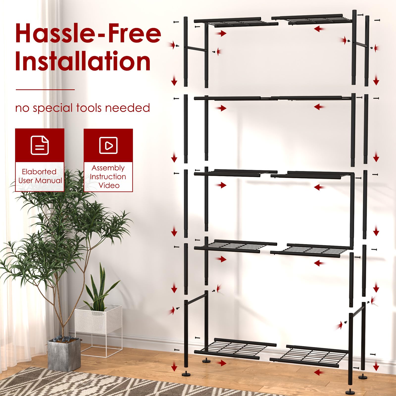 5-Tier Heavy Duty Metal Storage Shelving