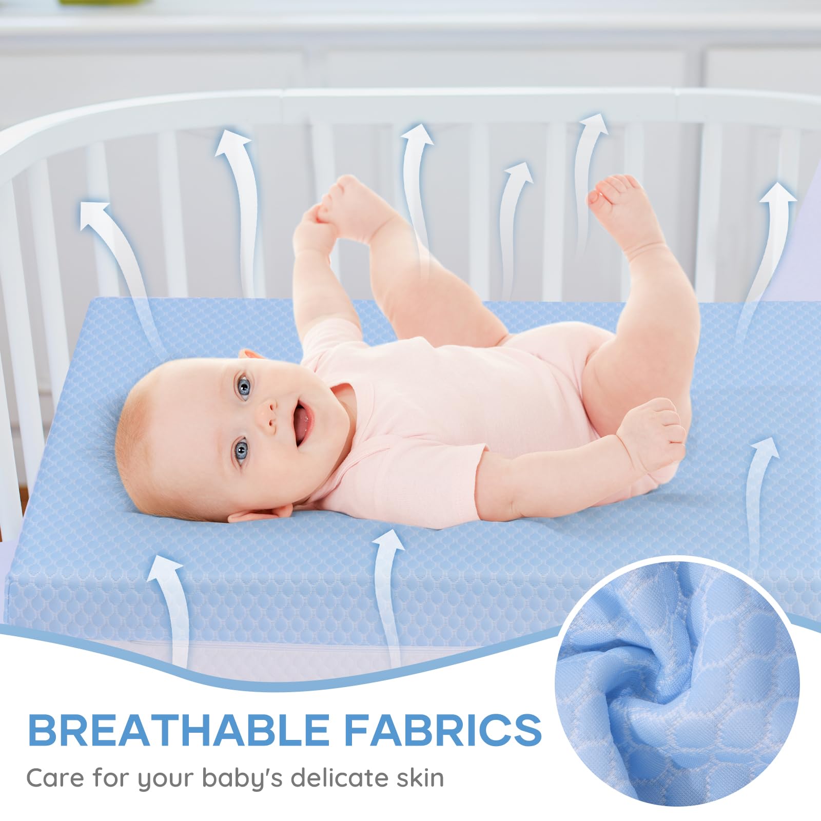 Dual Sided Memory Foam Crib Mattress with Washable Cover
