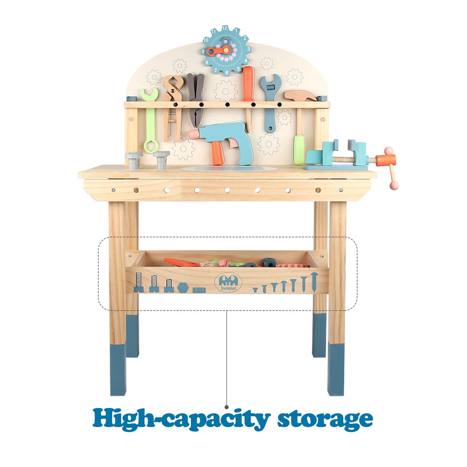 Wooden Tool Bench Workshop Playset for Toddlers