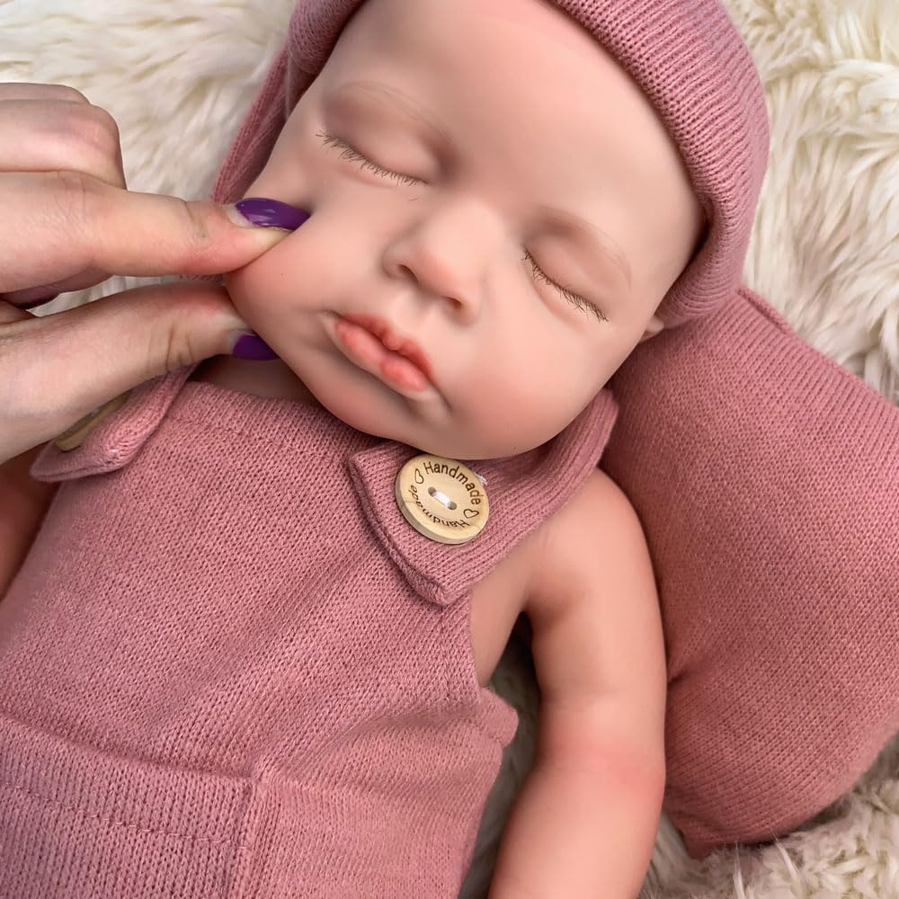 18 inch Lifelike Full Silicone Baby Doll Girl Open Mouth Realistic Reborn Dolls That Look Real