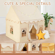 Playhouse Play Tent for Kids-Portable with Padded Mat, Star Lights, Carry Bag, Play Tent Indoor & Outdoor, Washable Kids Play House for Toddler
