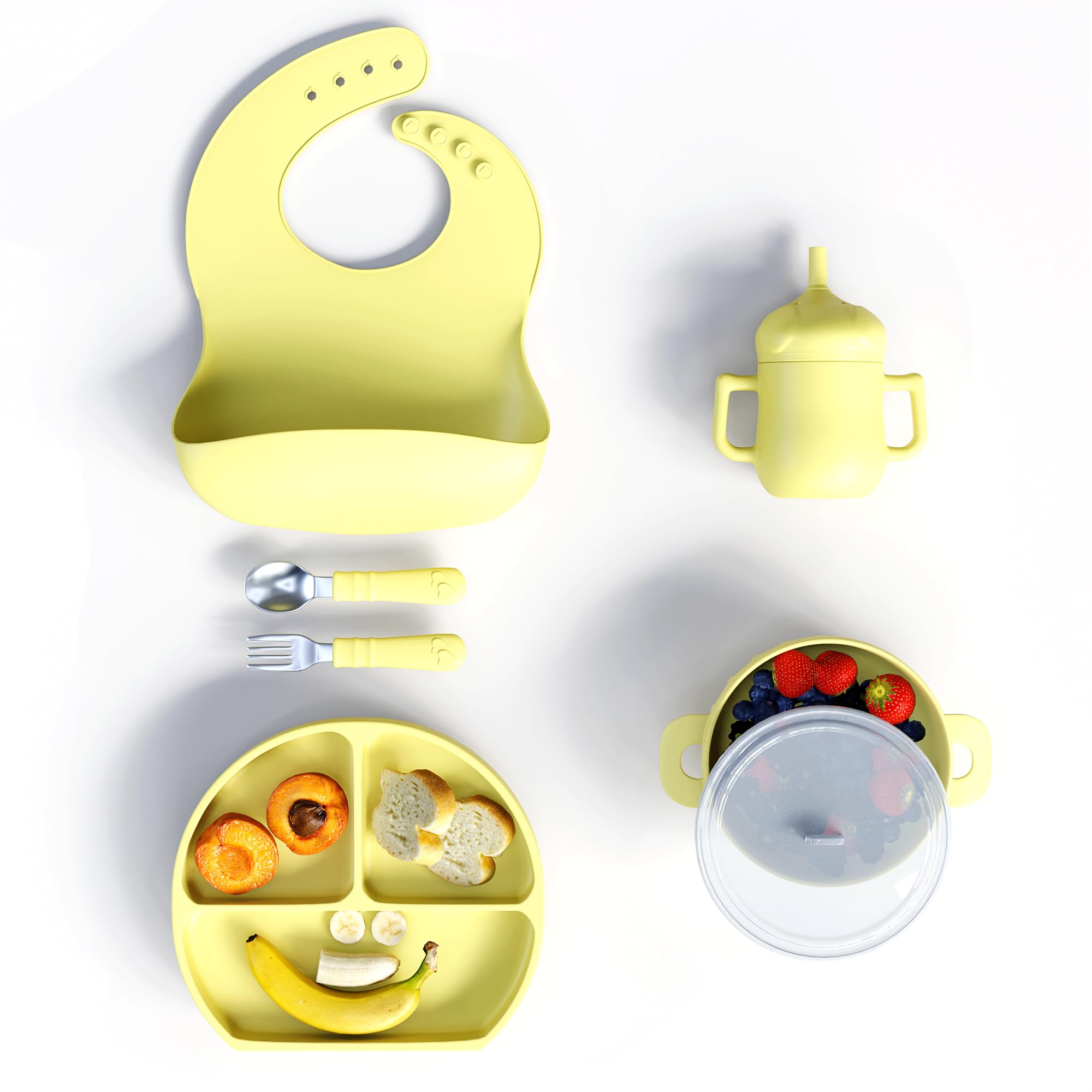 Silicone Baby Feeding Set, Baby Plates and Bowls Set