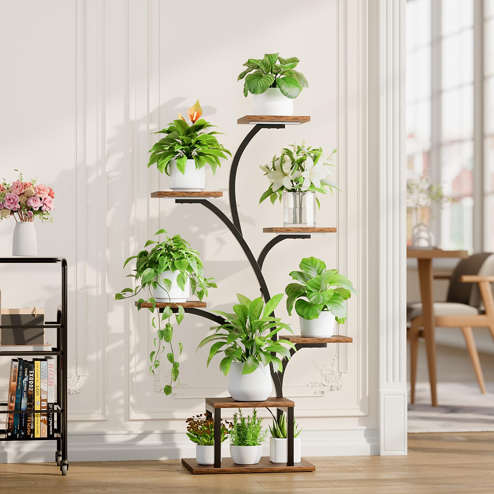 7-Tier Corner Plant Stand with Grow Lights