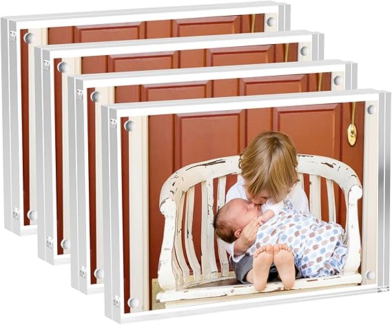 4 Pack Acrylic Picture Frames 5x7 Free Standing
