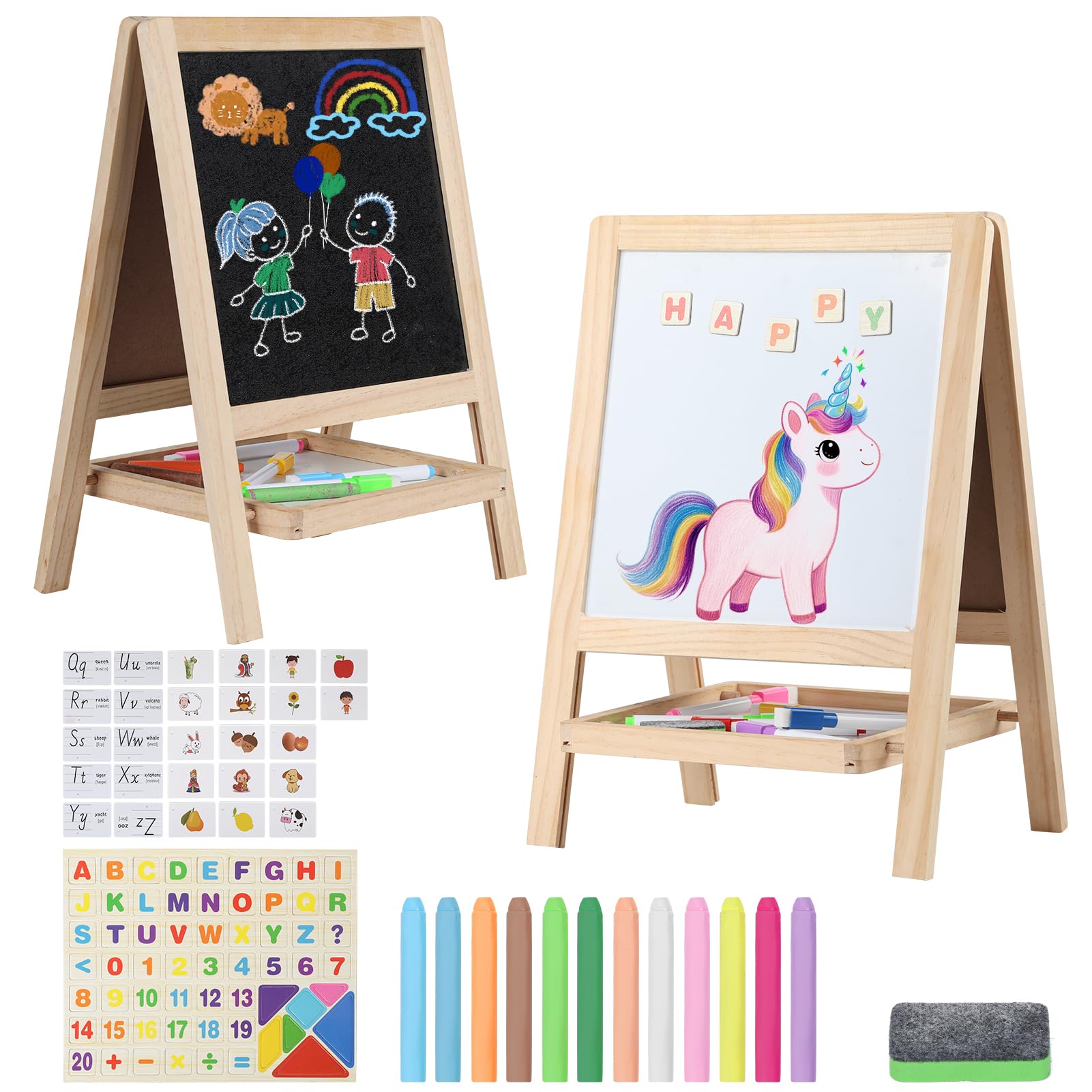 4-in-1 Double-Sided Tabletop Art Easel for Kids