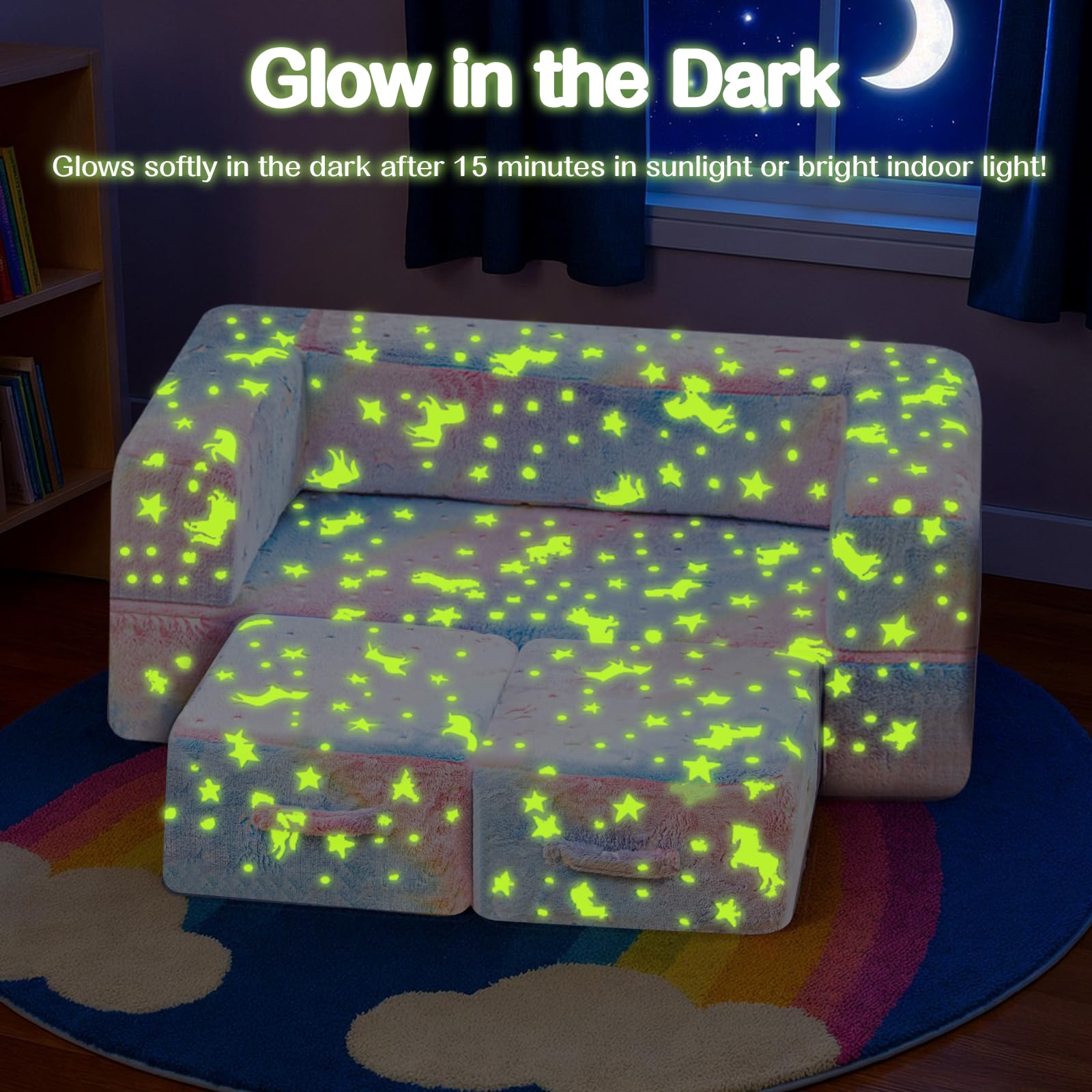 Glow in the Dark Toddler Foam Play Couch