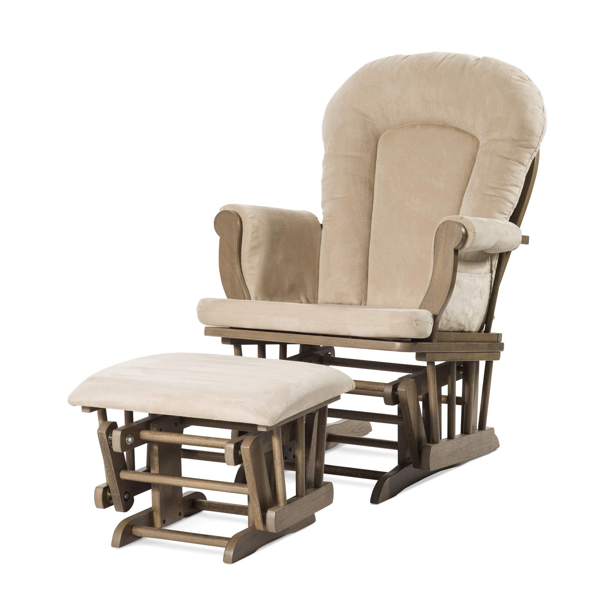 Nursery Glider and Ottoman Set with Storage Pockets