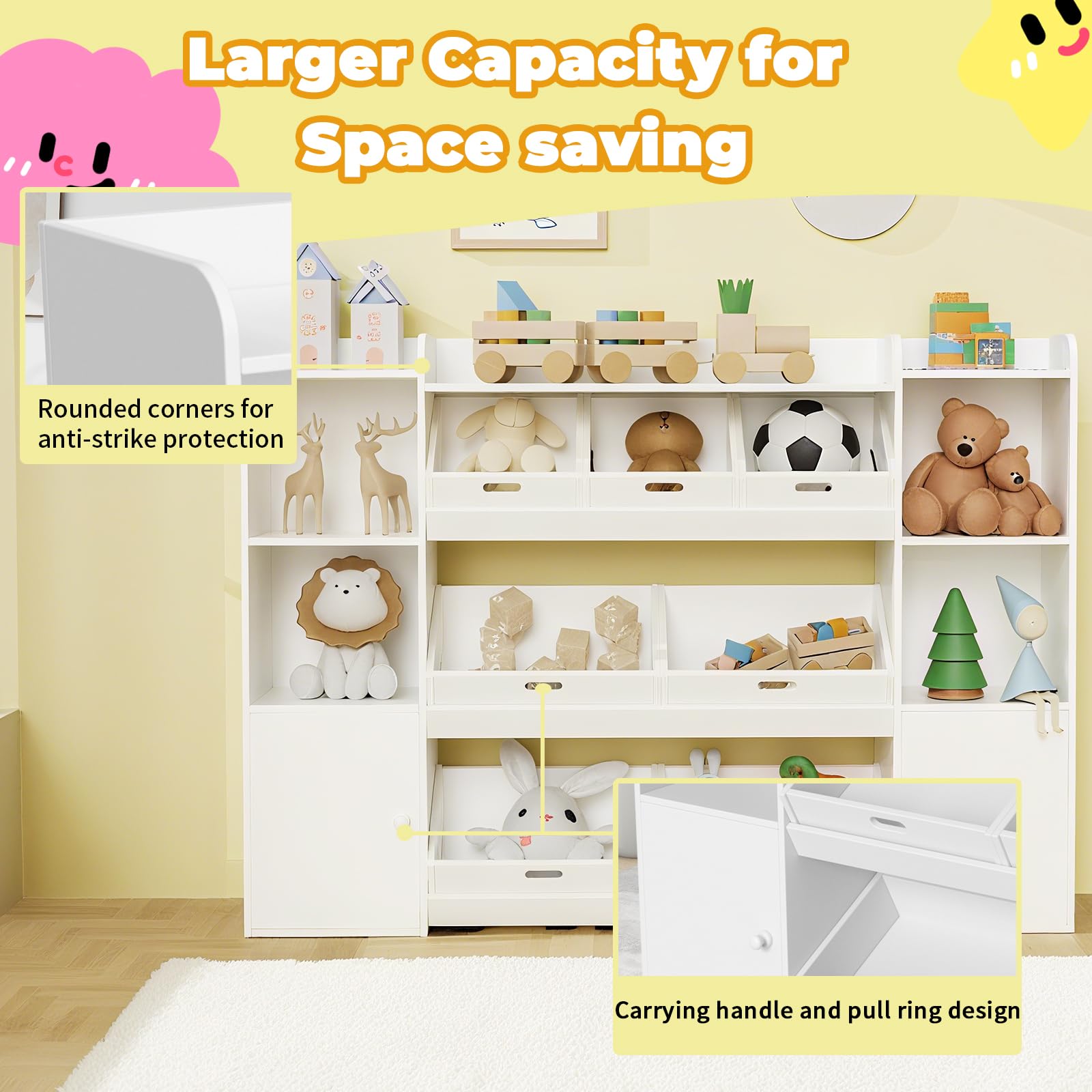 4-Tier Kids Toy Storage Organizer with Storage Boxes