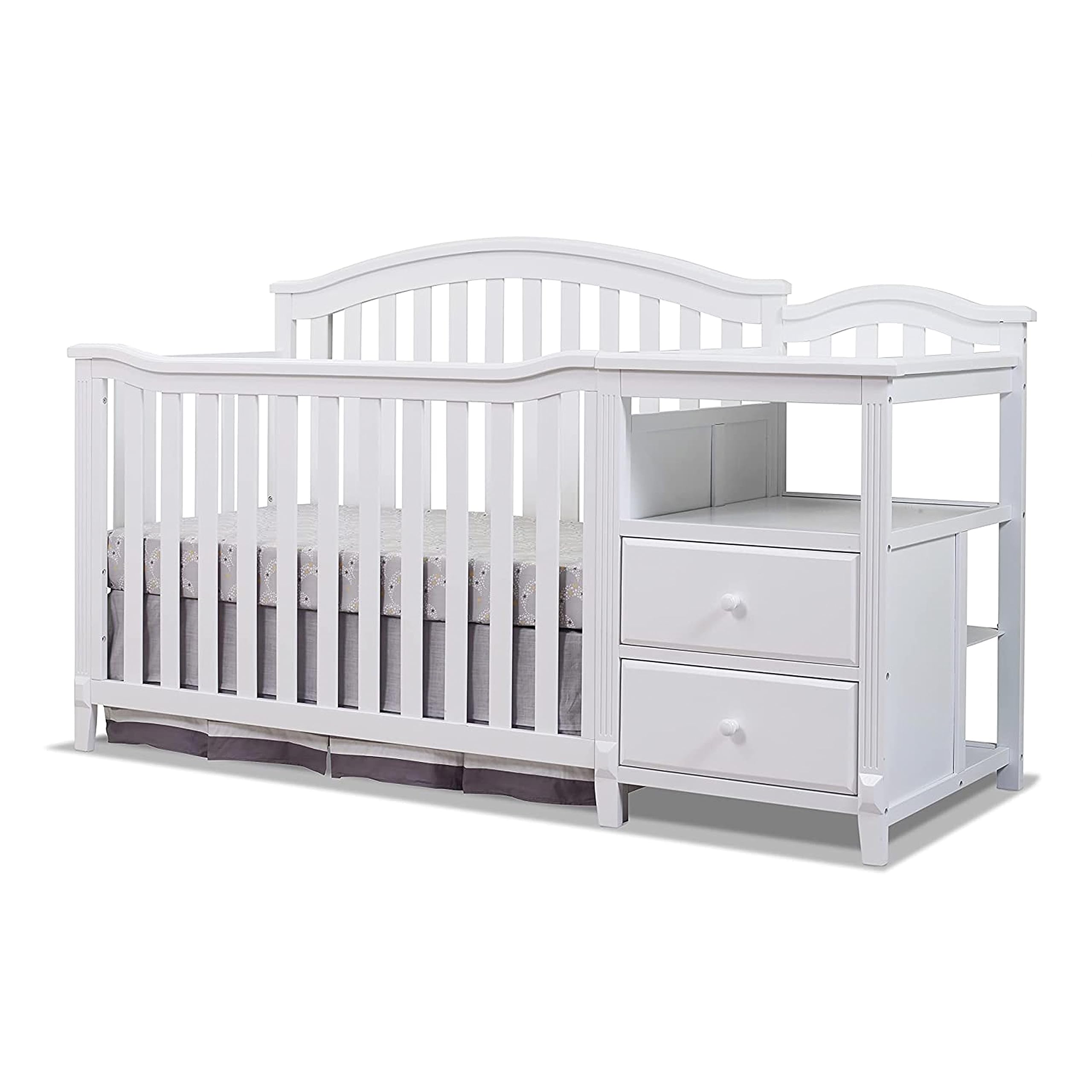 4-in-1 Convertible Crib and Changer with Storage