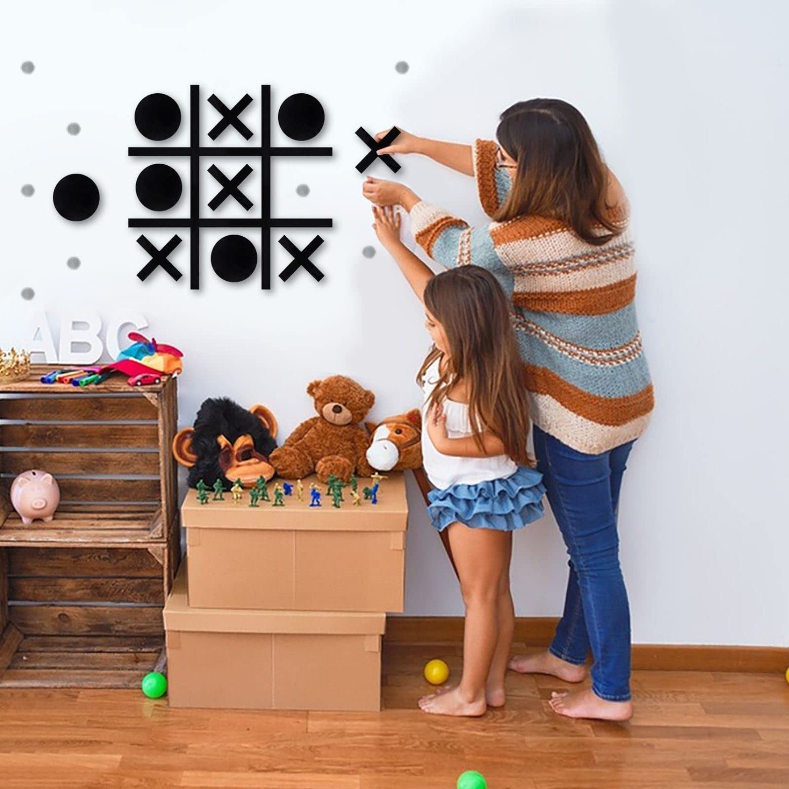 Tic Tac Toe Wall-Mount Game,Game Room Decor,Hallway Decor