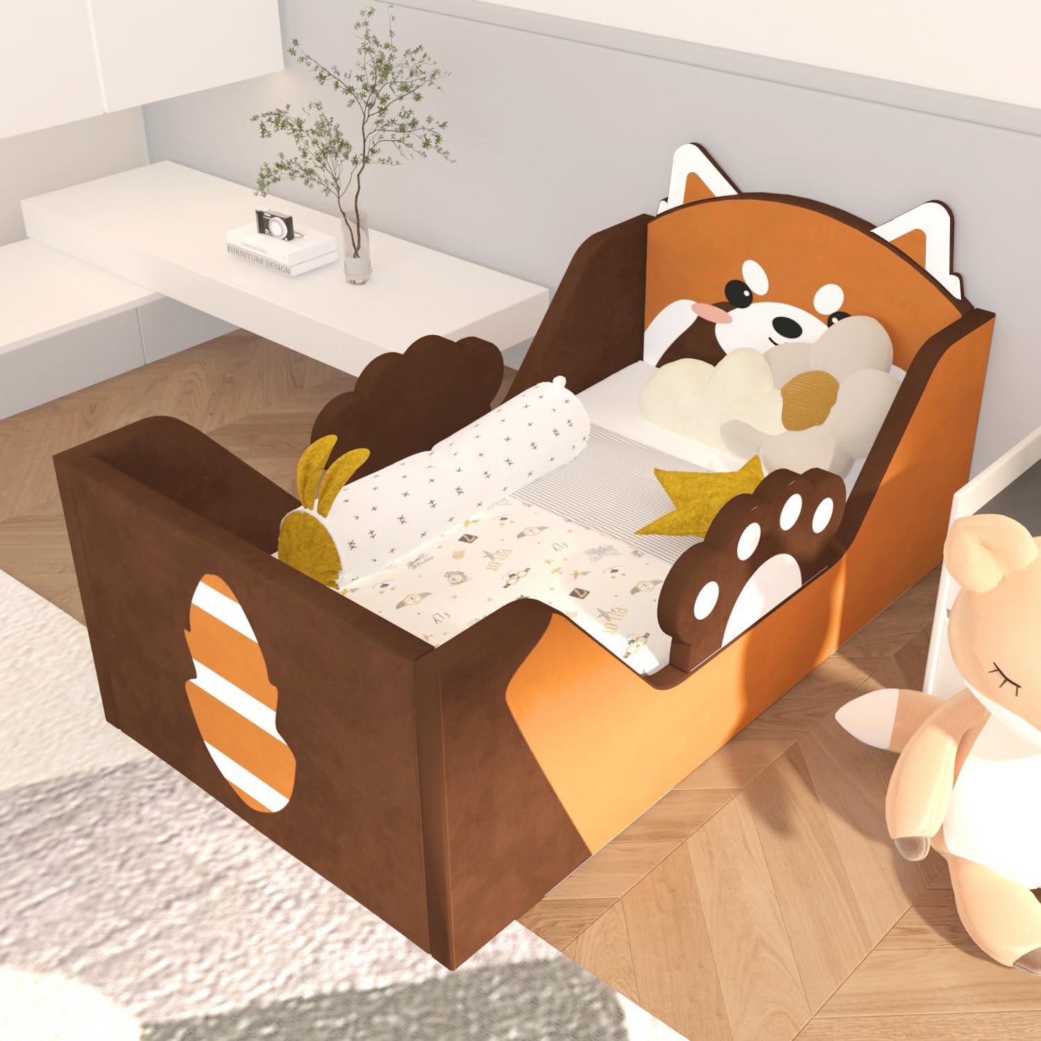 Animal Toddler Bed with Safety Rails - Standard Crib Size