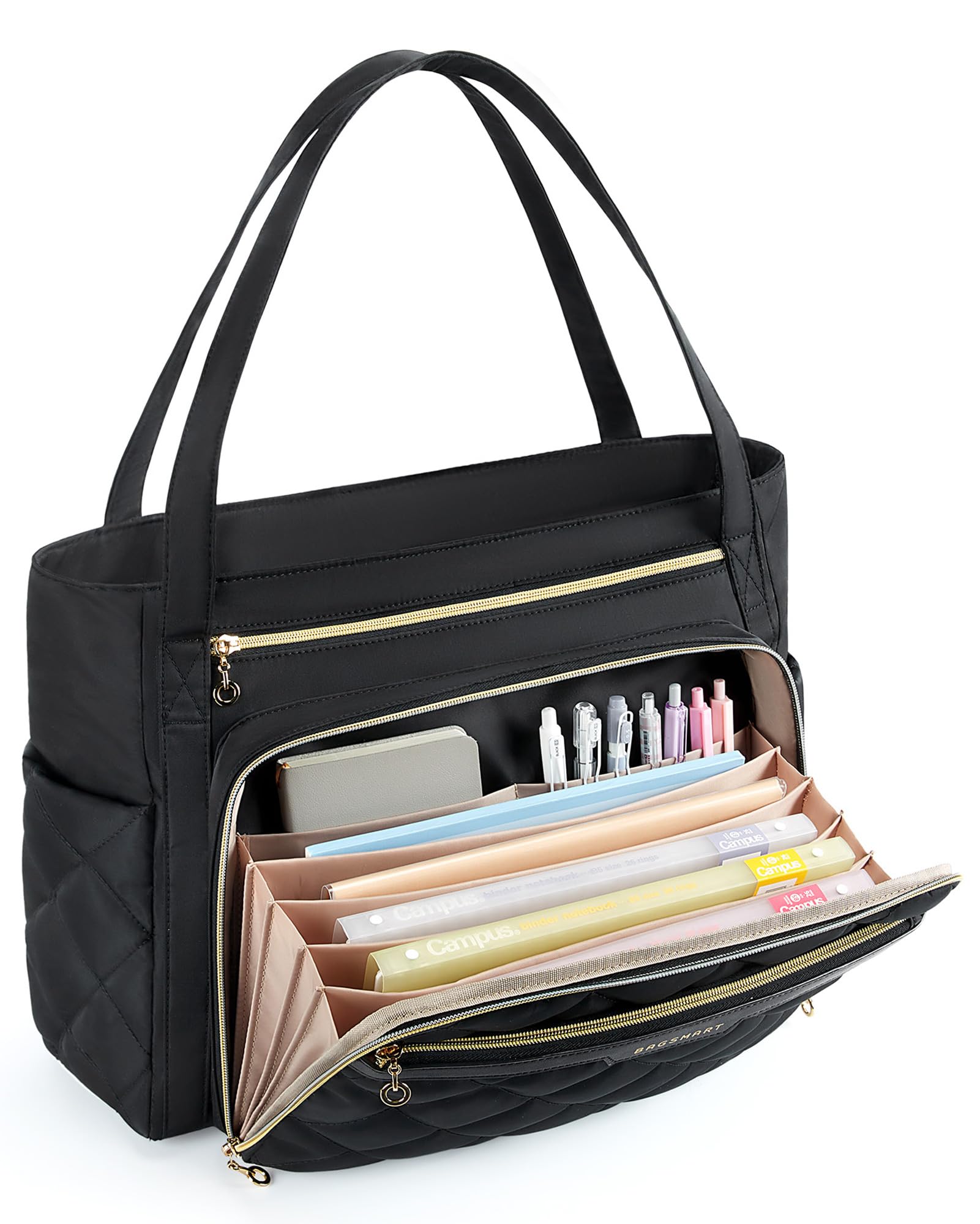Teacher Tote Bag for Women 15.6in Quilted with Insulated Pocket & Nurse Bag