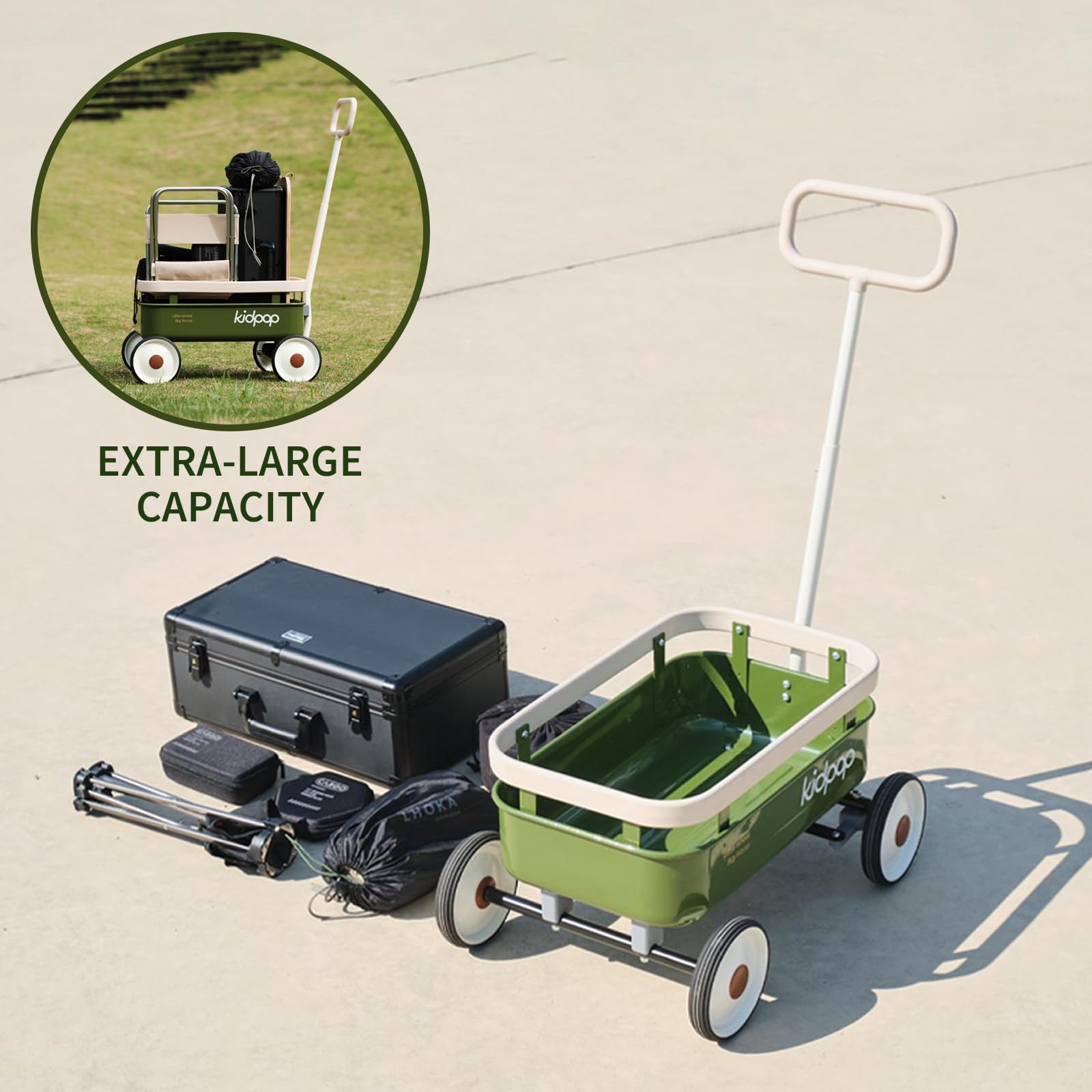3-in-1 Kids Pull-Along Wagon Push Walker