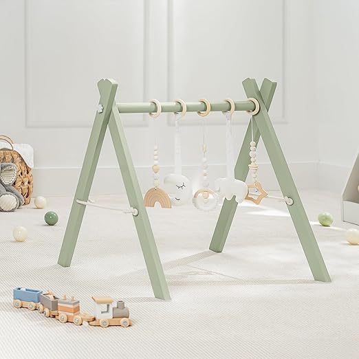 Wooden Baby Play Gym - Natural Finish Pinewood Baby Activity Gym