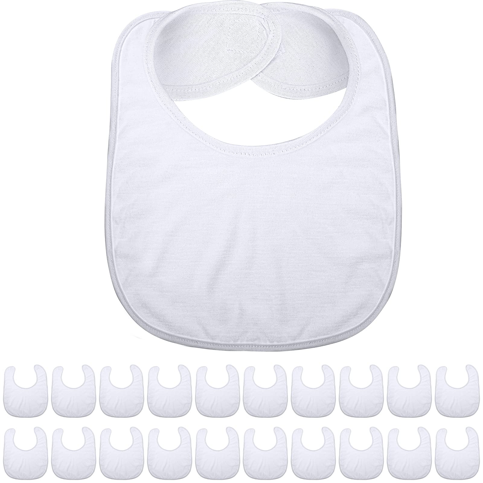 20 Pieces Sublimation Blanks White Bibs for Baby Decorating Washable Reusable