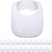 20 Pieces Sublimation Blanks White Bibs for Baby Decorating Washable Reusable