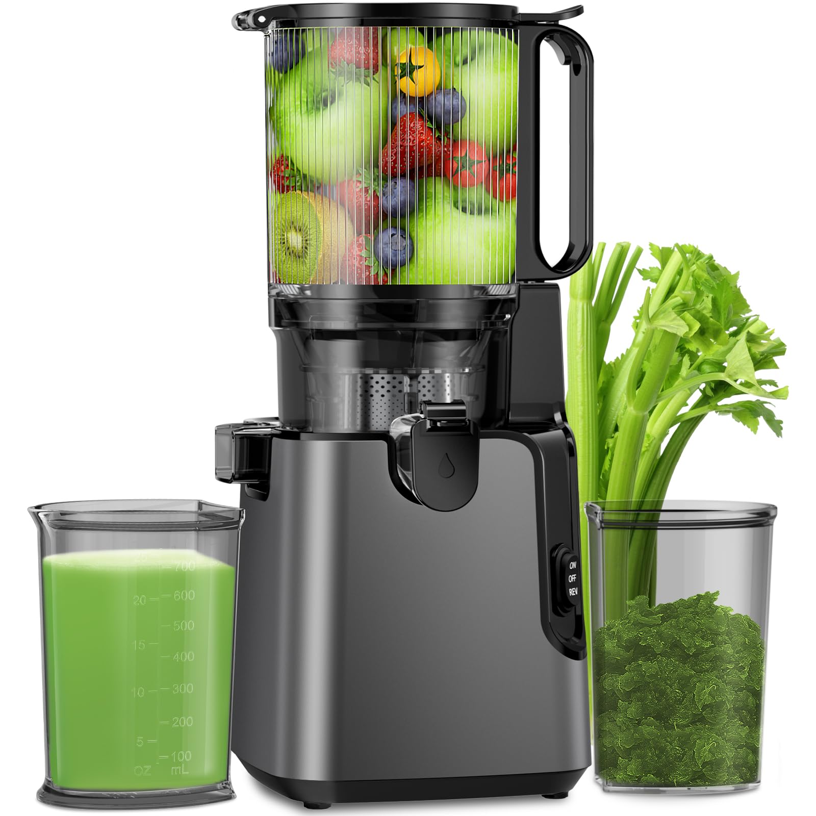 400W Cold Press Juicer for Whole Vegetables and Fruits, Slow Masticating juicer