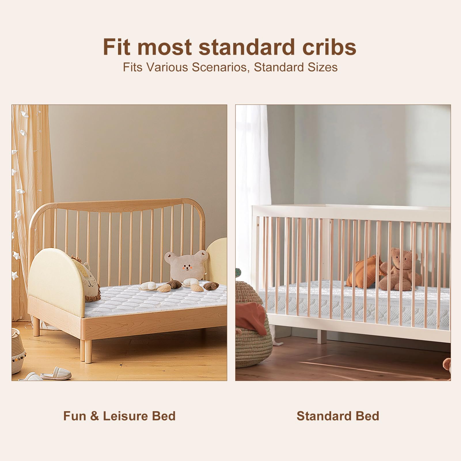 Dual-Sided Crib & Toddler Mattress with Knitted Fabric Cover
