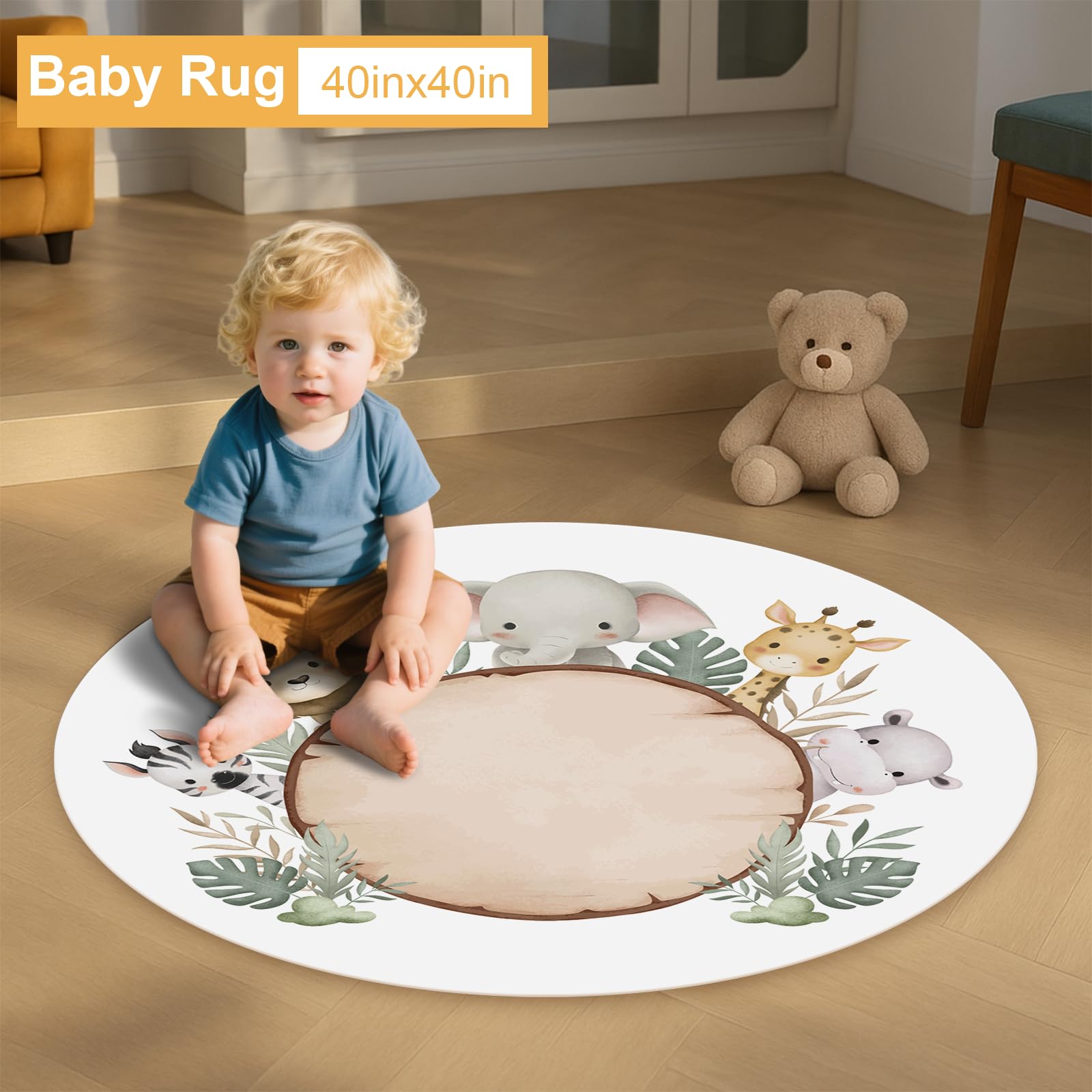 5-Piece Personalized Baby Crib Bedding Set - Animal Safari