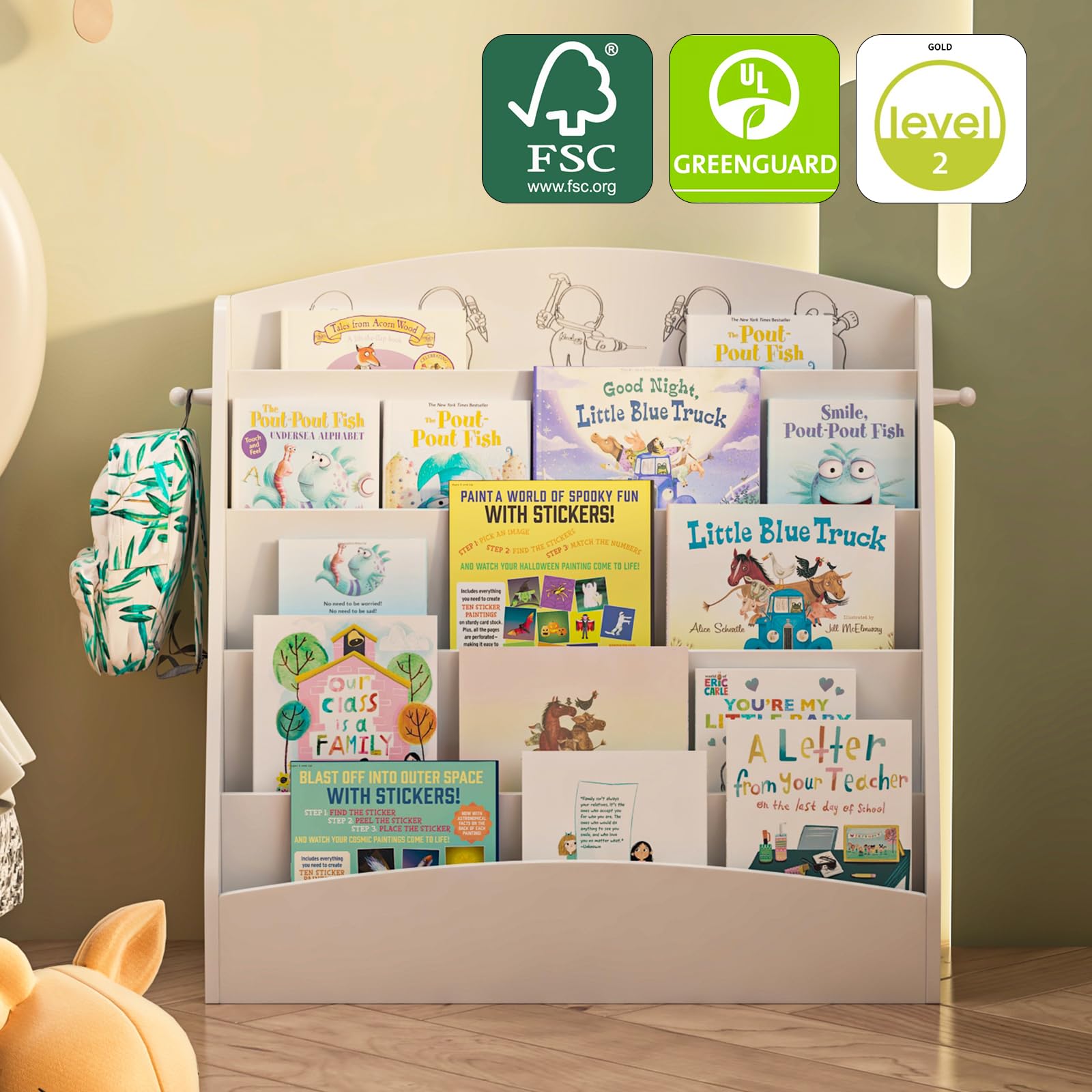5-Tier Montessori Kids Bookshelf
