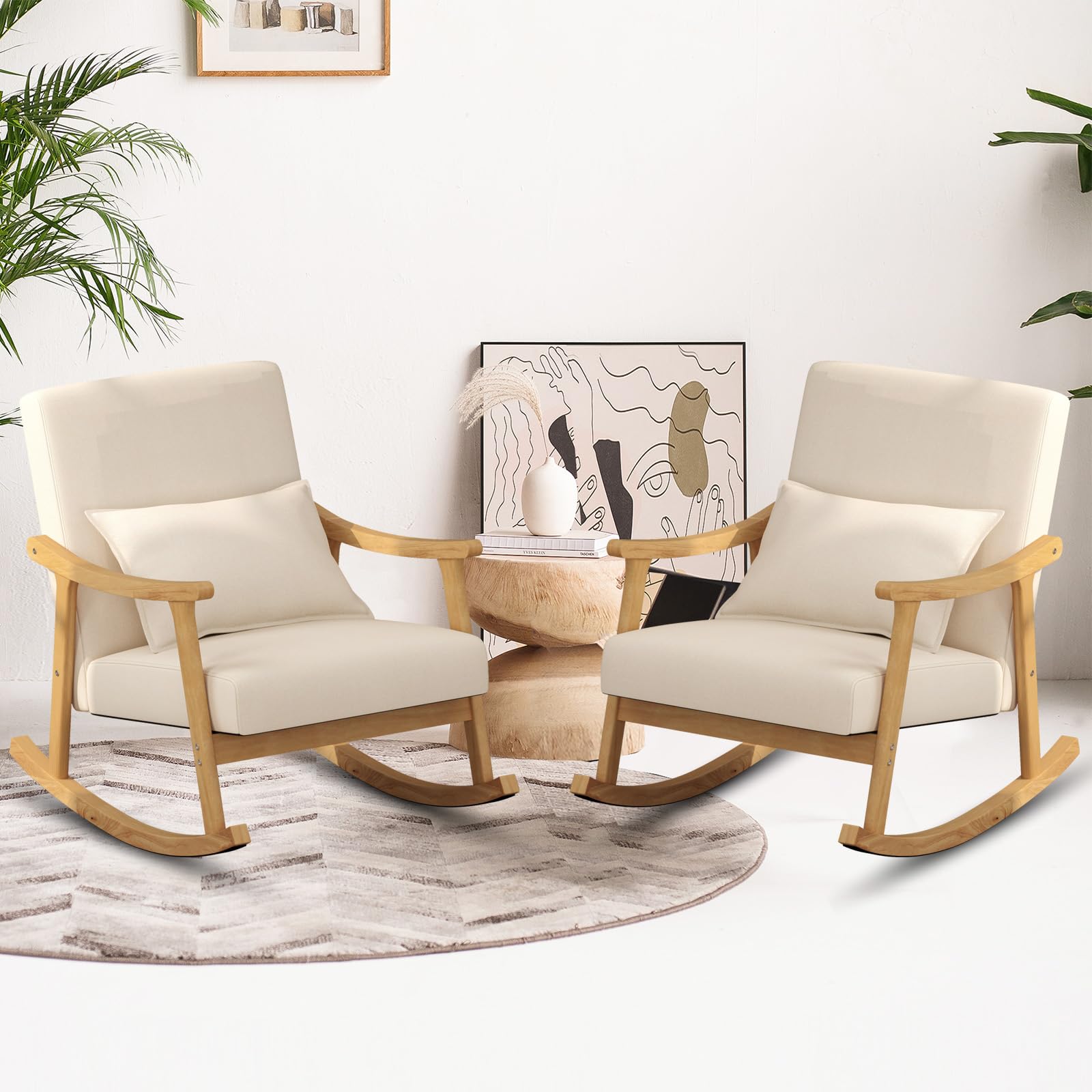 Nursery Rocking Chair with Lumbar Support