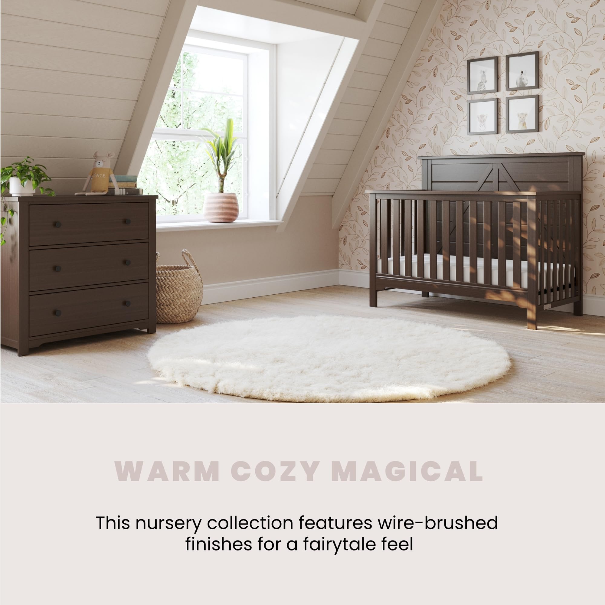 Woodland 4-in-1 Convertible Crib with Adjustable Mattress Heights