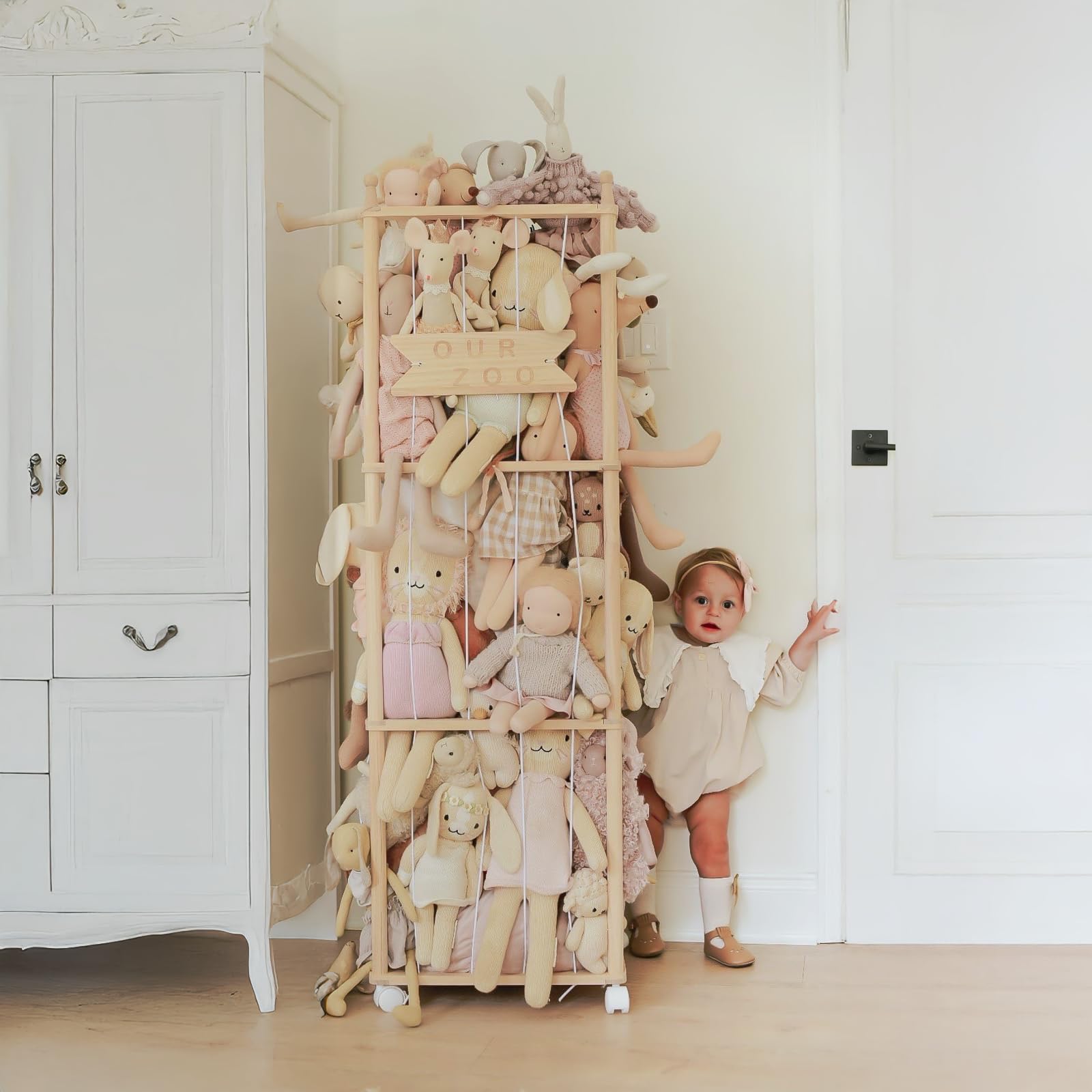 Wooden Stuffed Animal Storage Organizer 54 Inch