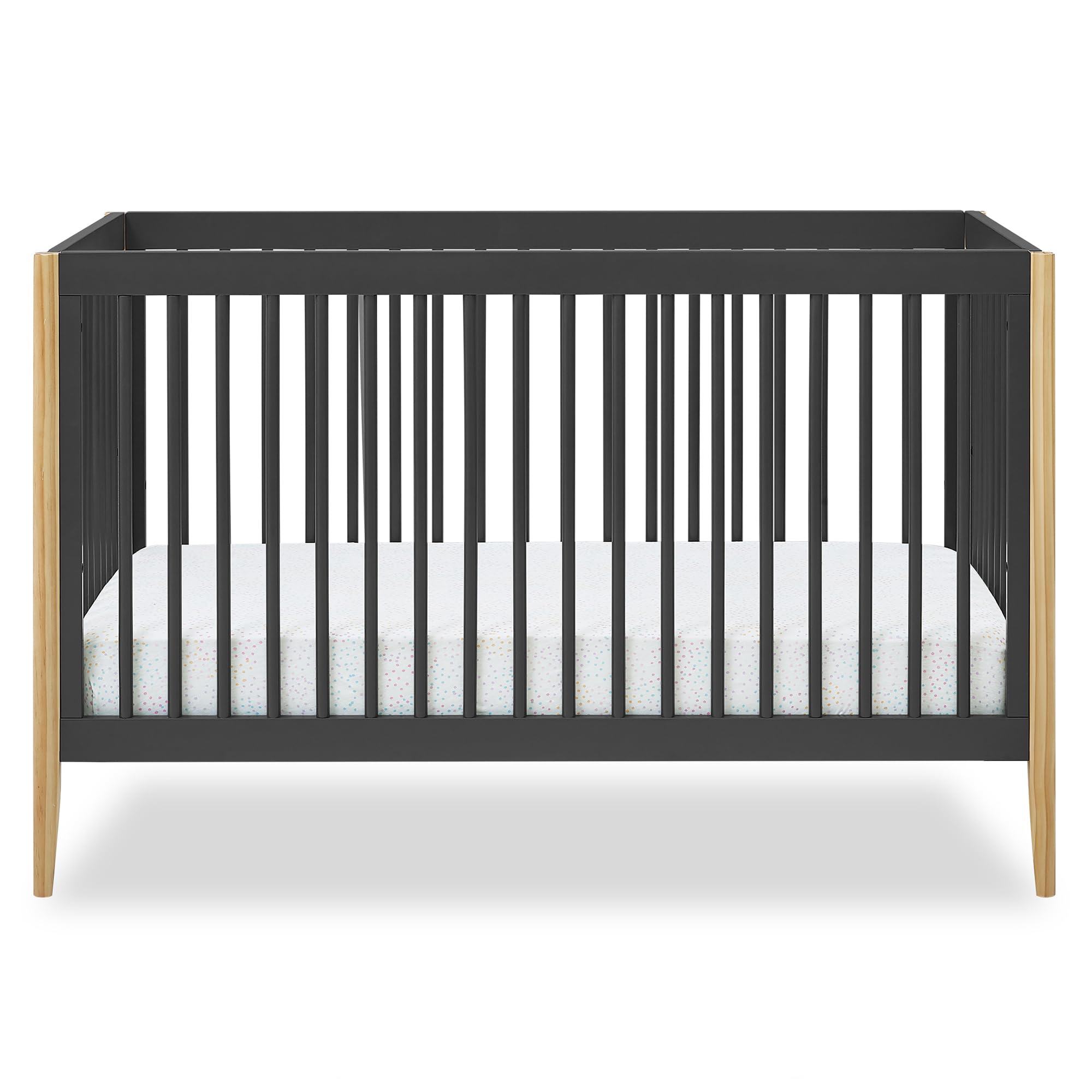 Casey 4-in-1 Convertible Crib - Greenguard Gold Certified, Charcoal/Natural