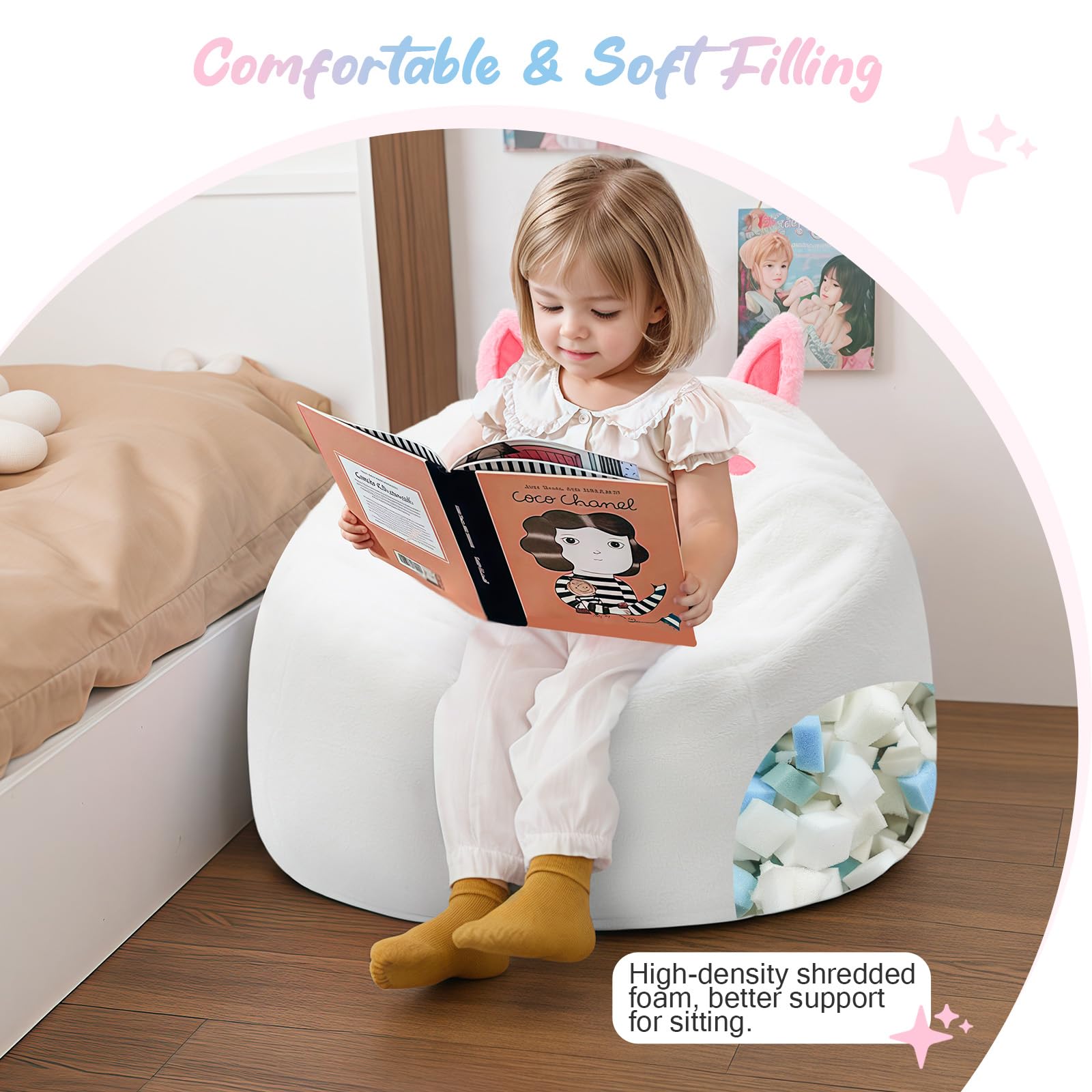 Unicorn Bean Bag Chair for Kids