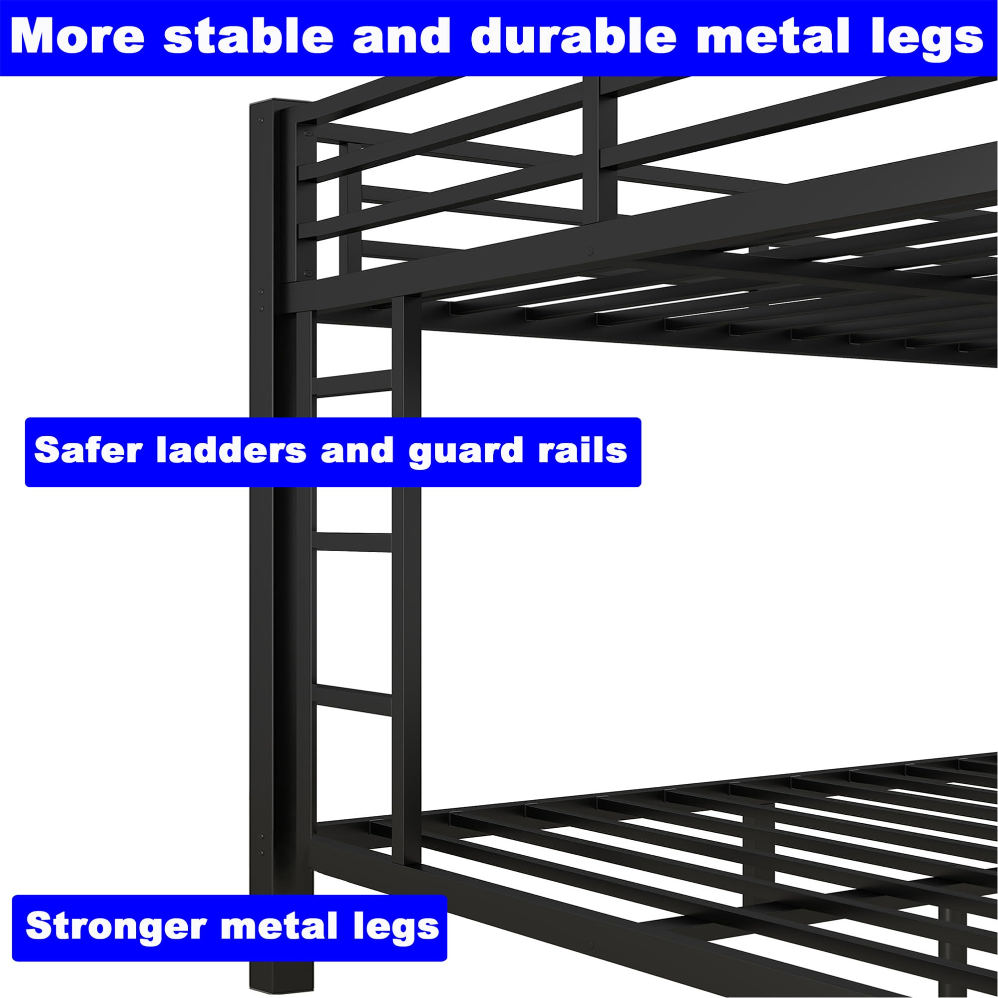 Metal Bunk Bed with Trundle
