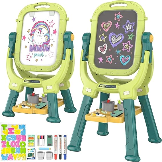 Rotatable Double Sided Adjustable Standing Art Easel with Drawing