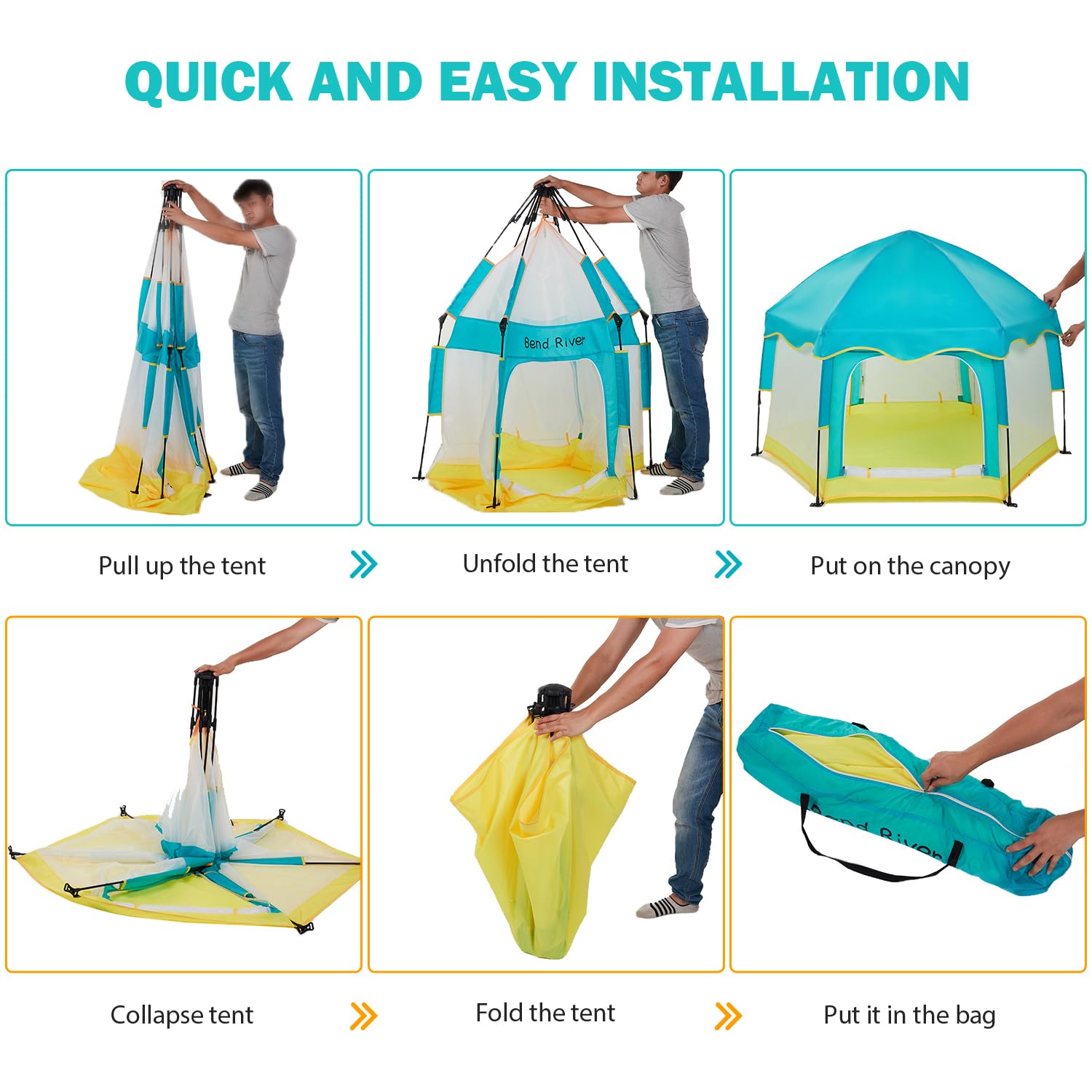 Portable Baby Playpen with Canopy